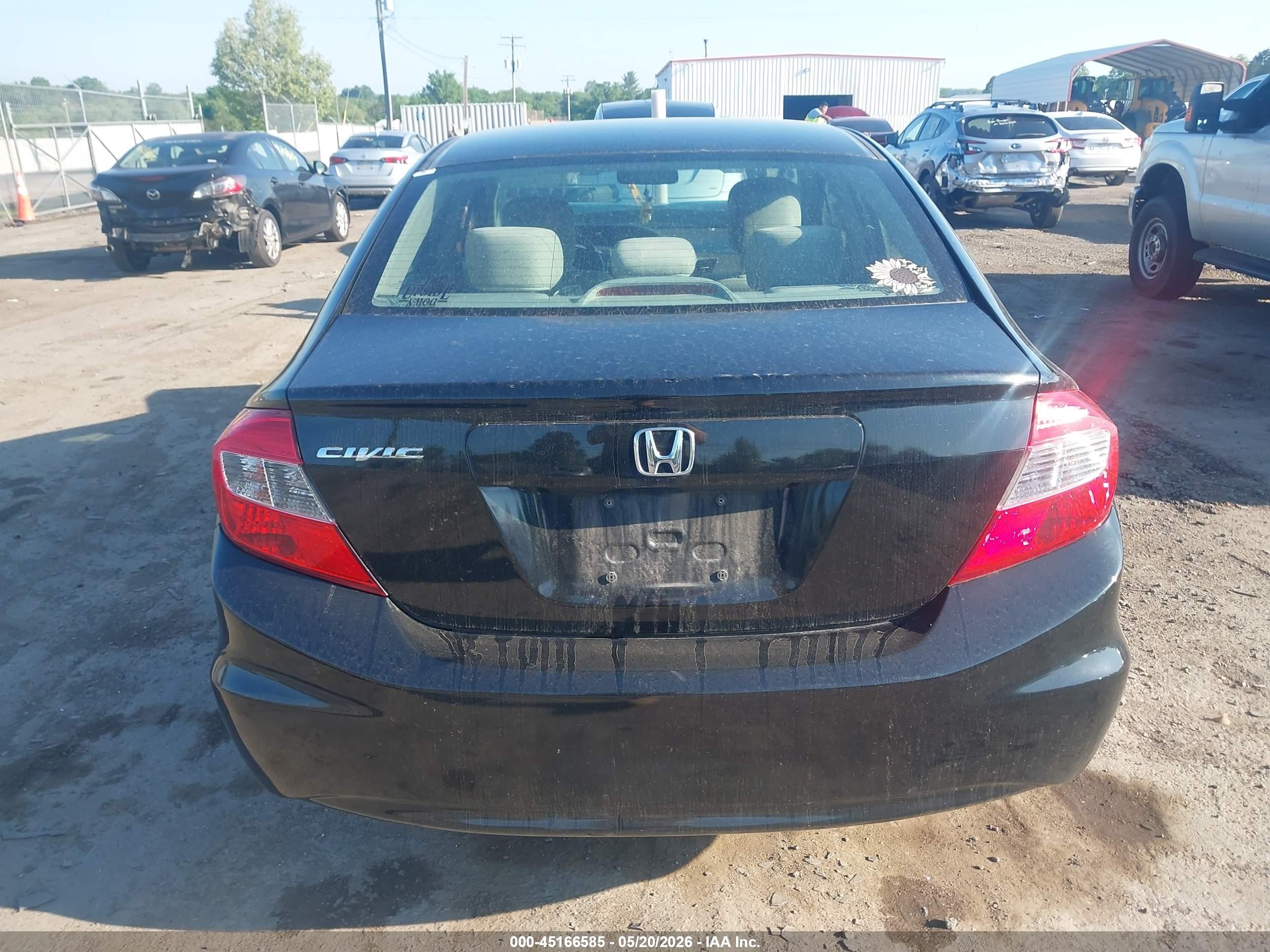 2012 Honda Civic Lx Black vin: 19XFB2F53CE306267