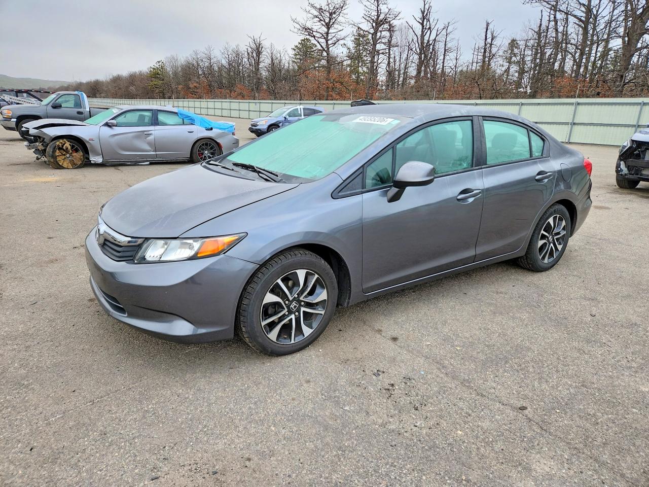 2012 Honda Civic Lx Gray vin: 19XFB2F53CE310514