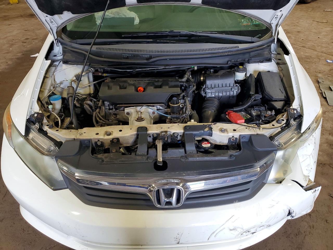 2012 Honda Civic Lx White vin: 19XFB2F53CE343707