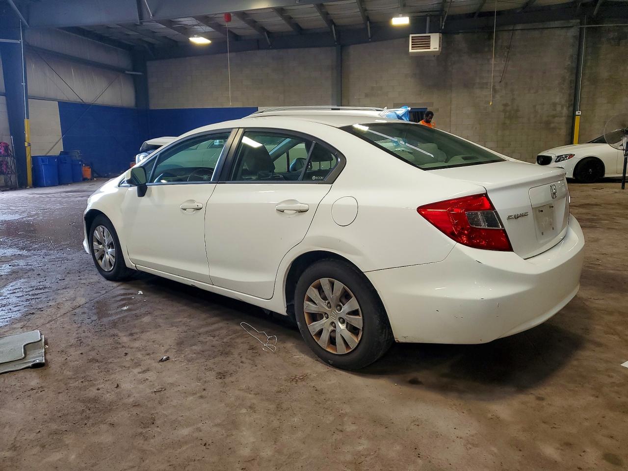 2012 Honda Civic Lx White vin: 19XFB2F53CE343707