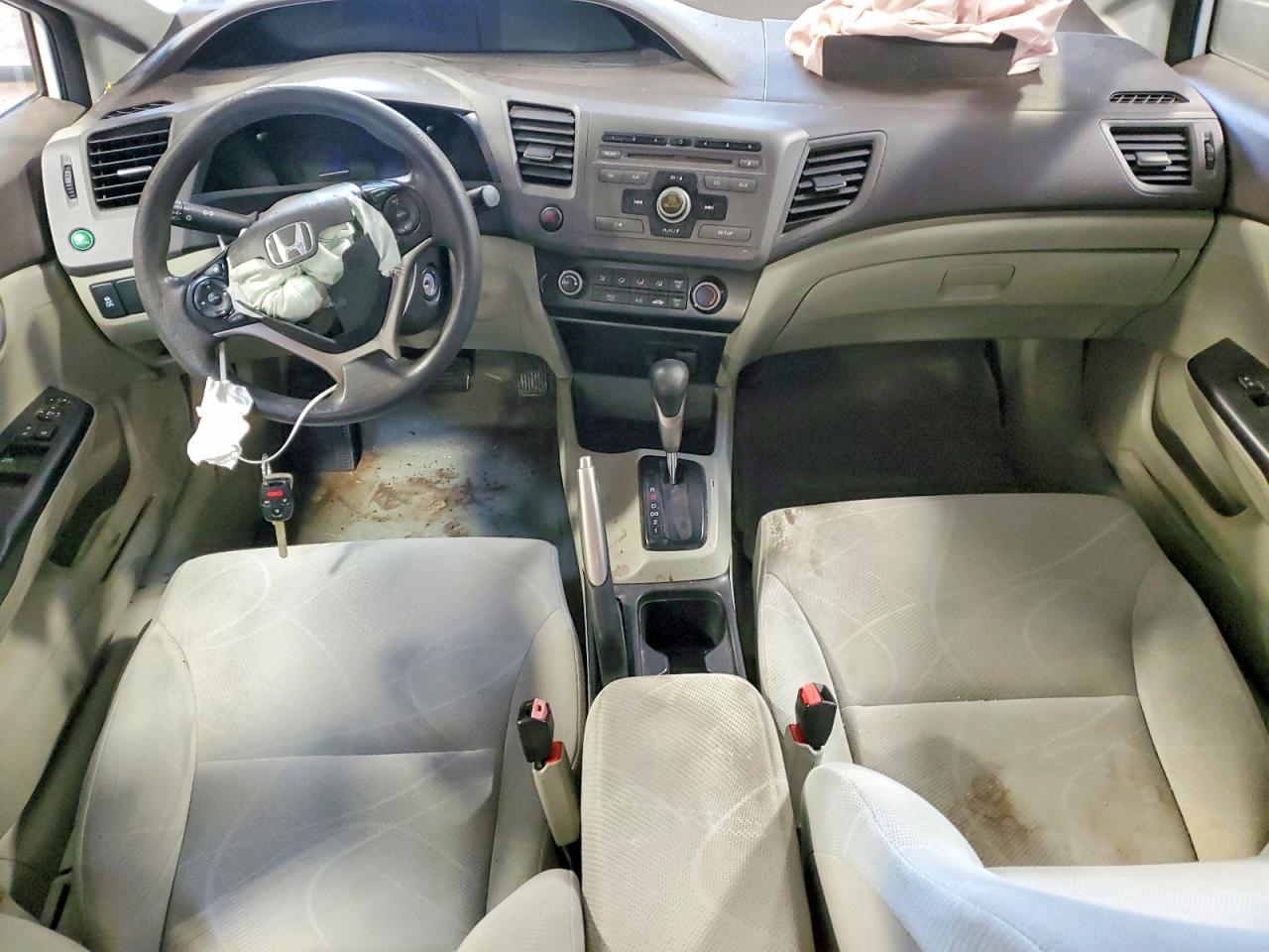 2012 Honda Civic Lx White vin: 19XFB2F53CE343707