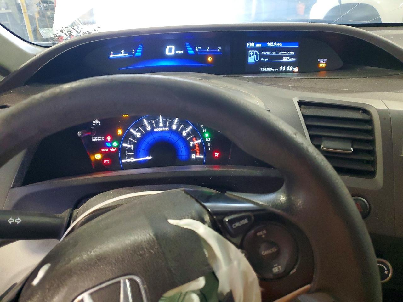 2012 Honda Civic Lx White vin: 19XFB2F53CE343707