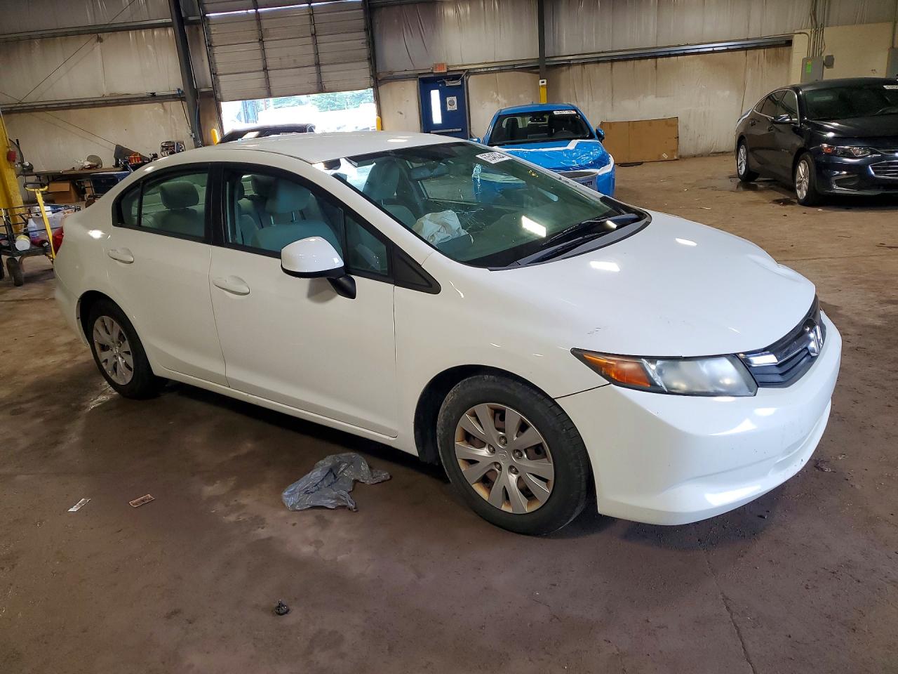 2012 Honda Civic Lx White vin: 19XFB2F53CE343707