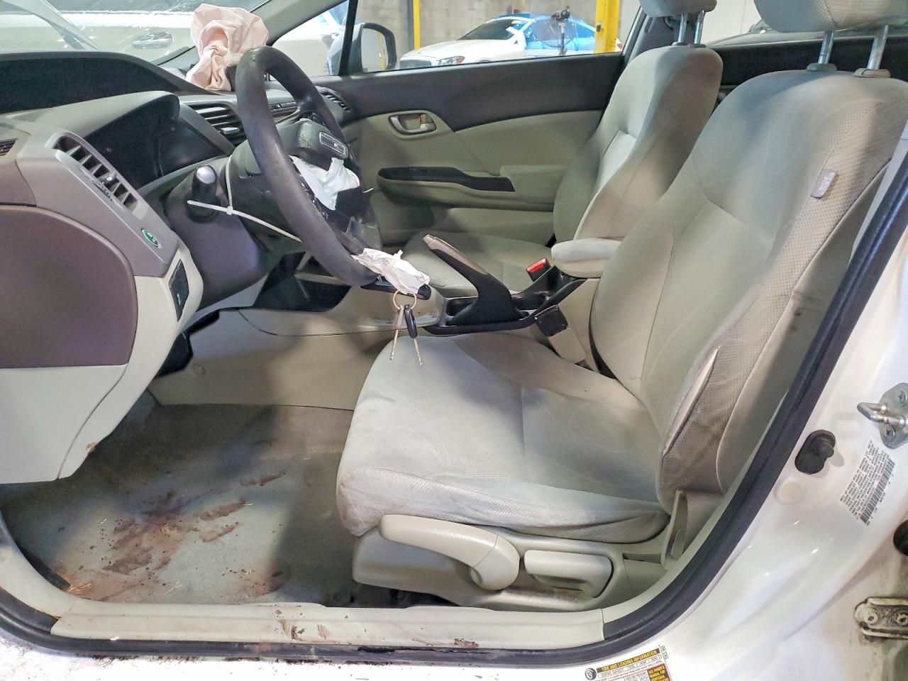 2012 Honda Civic Lx White vin: 19XFB2F53CE343707