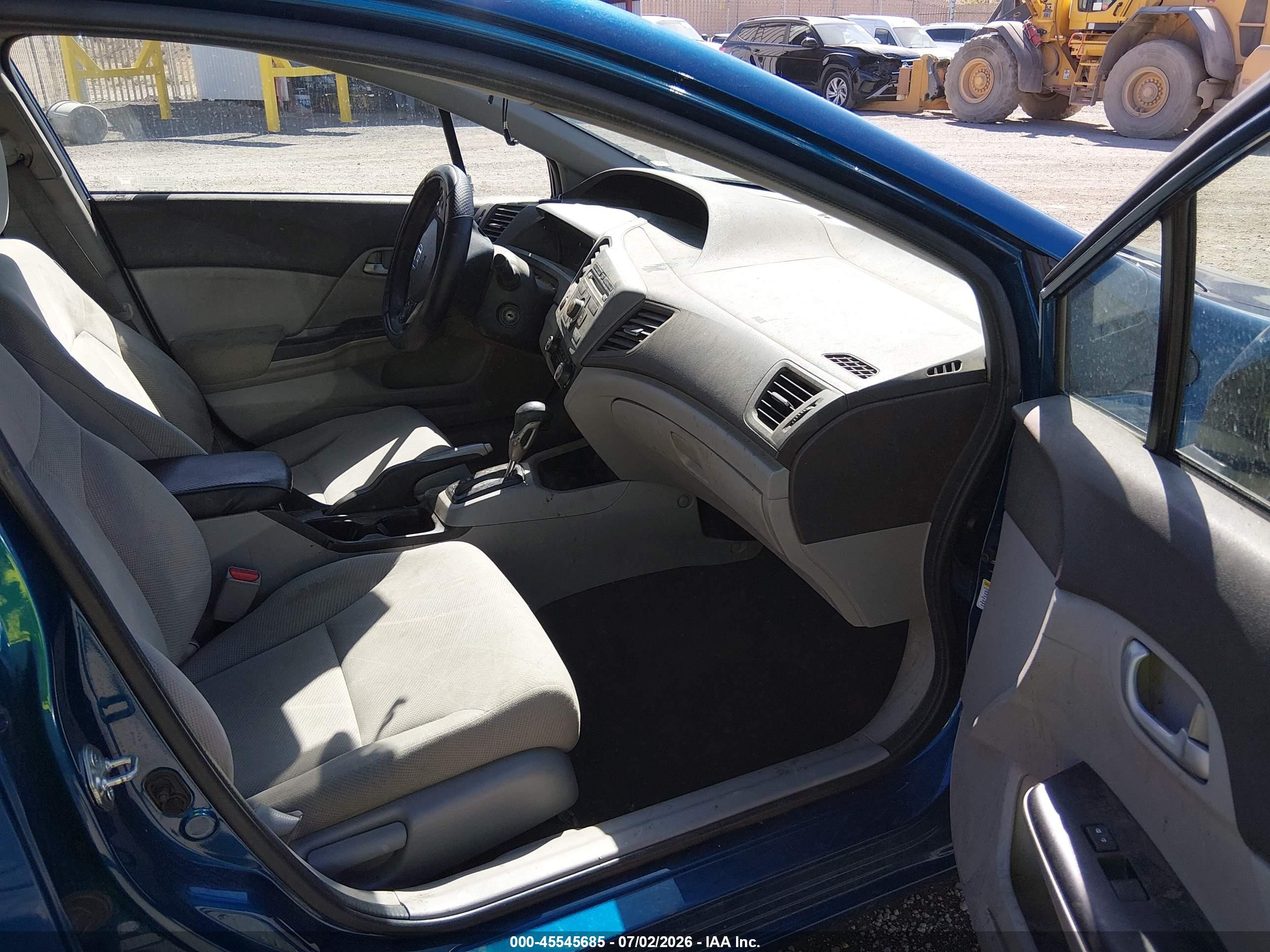 2012 Honda Civic Lx Blue vin: 19XFB2F53CE345750