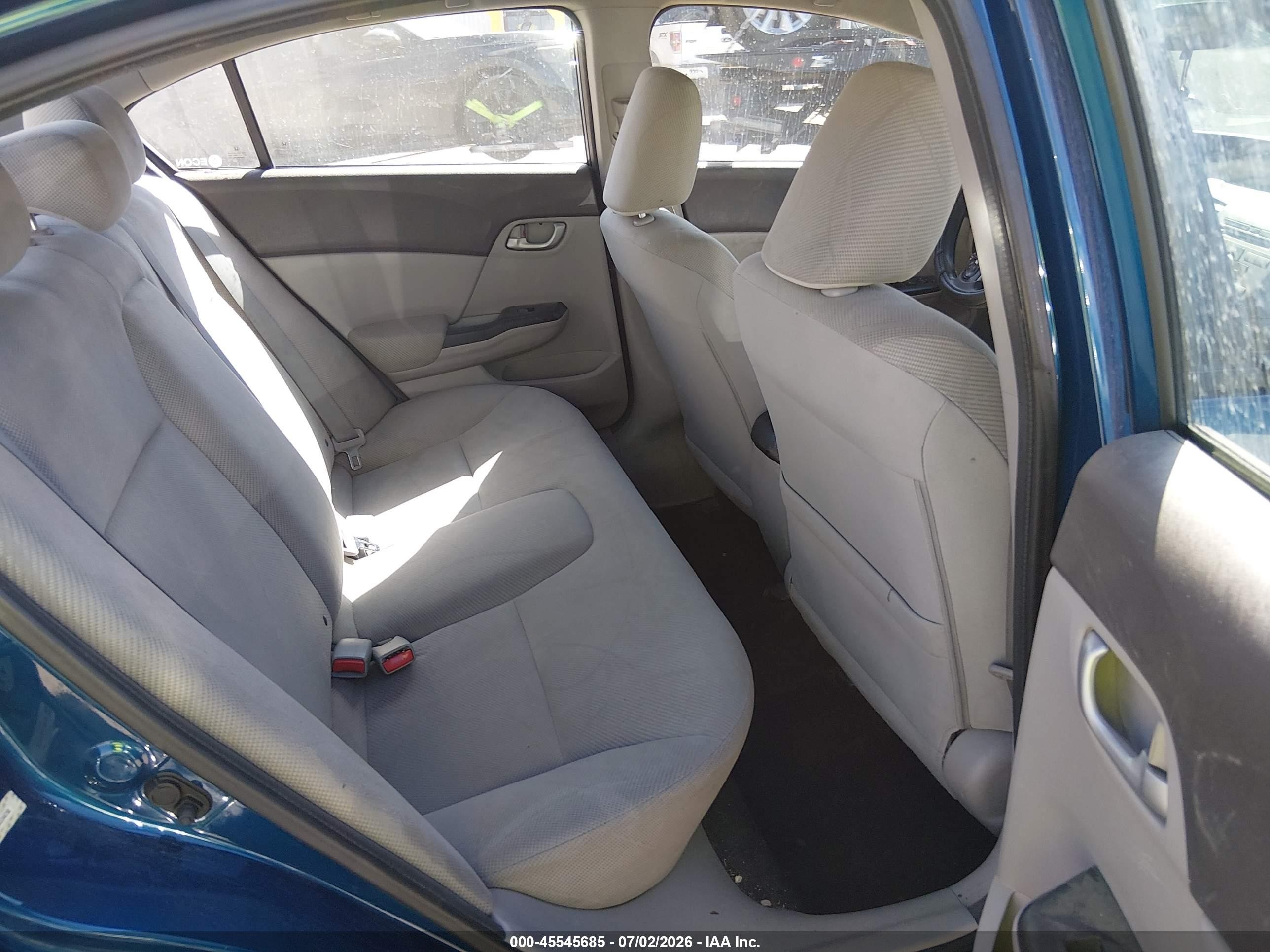 2012 Honda Civic Lx Blue vin: 19XFB2F53CE345750