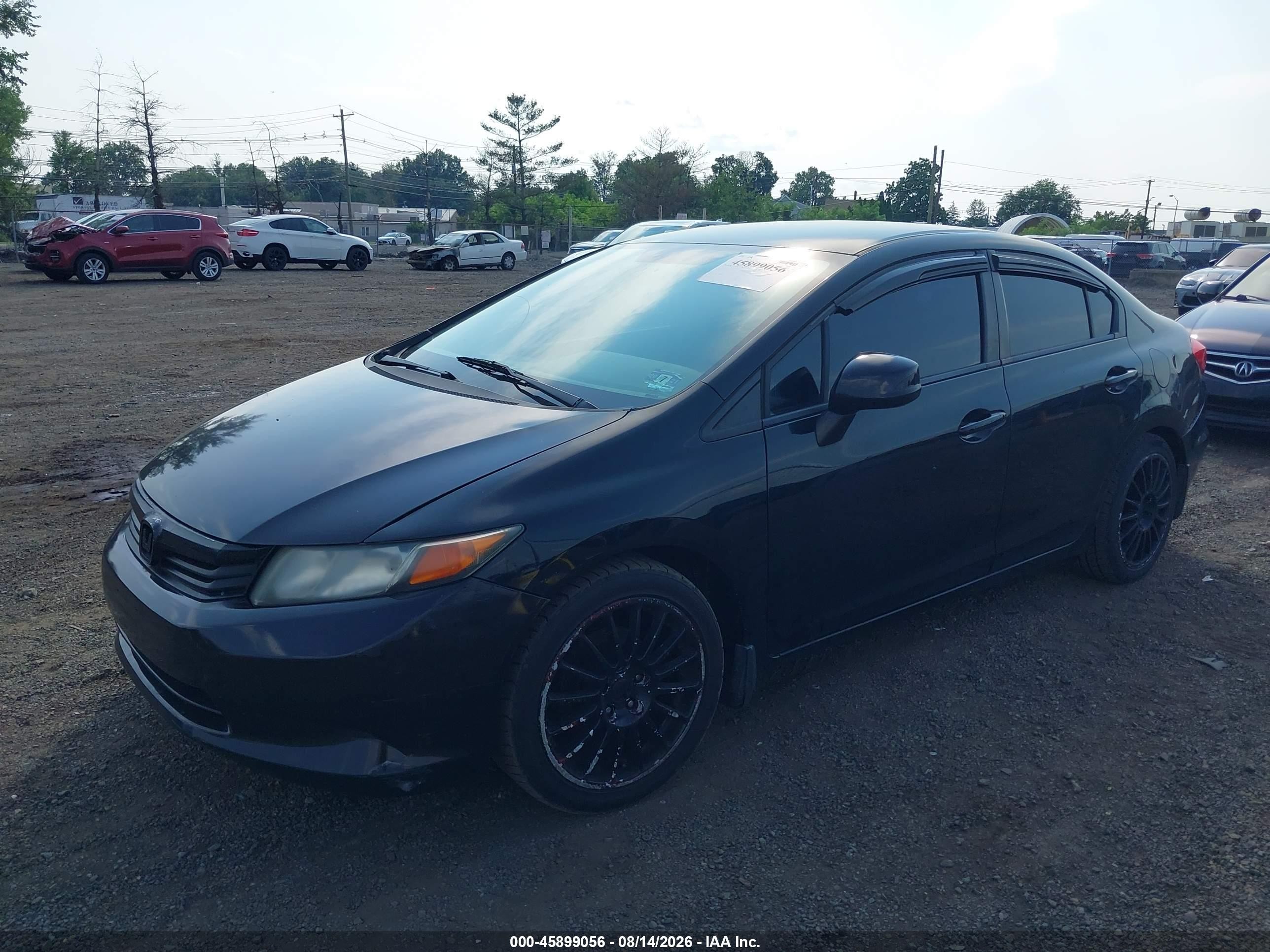 2012 Honda Civic Lx Черный vin: 19XFB2F53CE346039