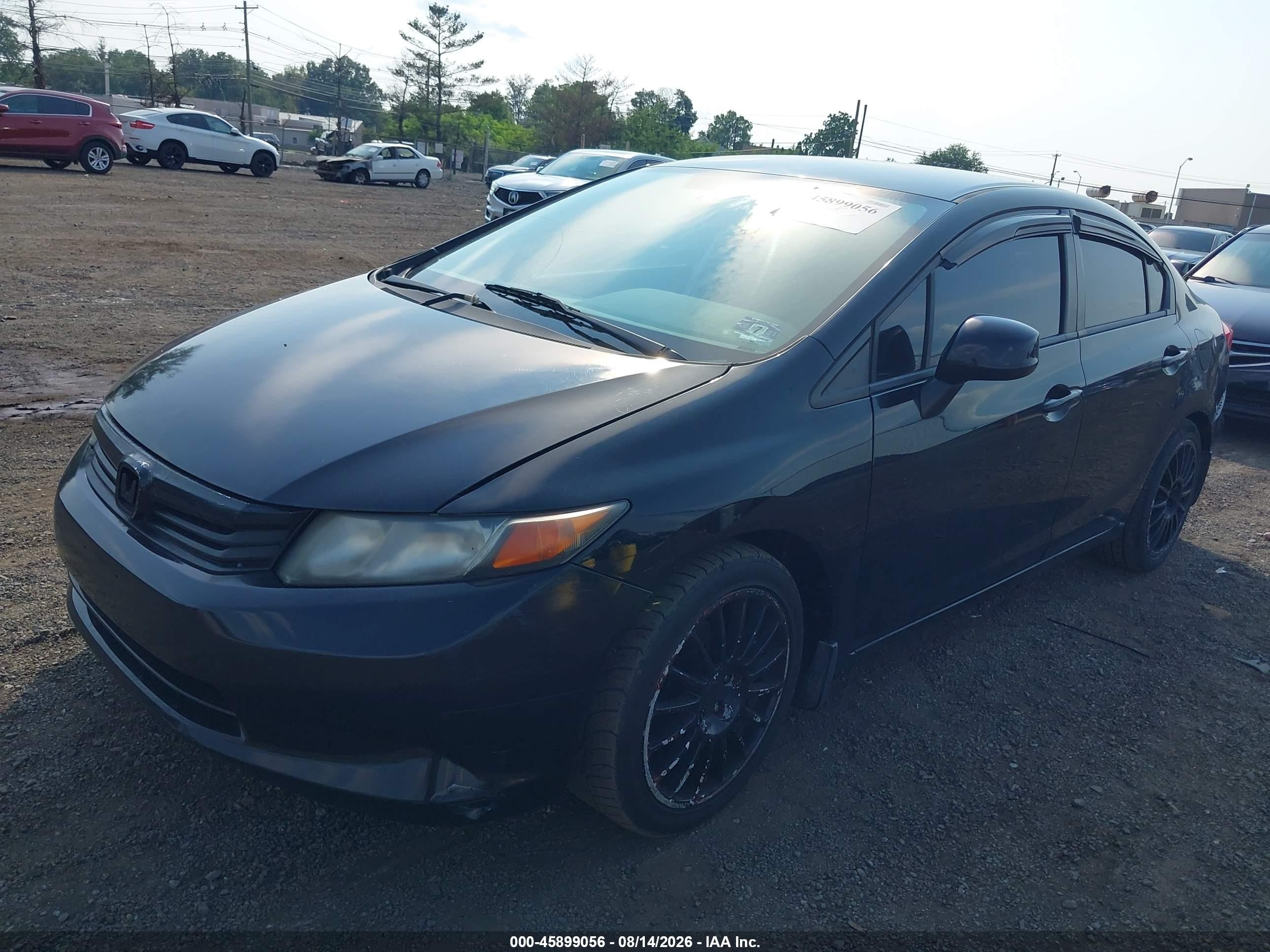 2012 Honda Civic Lx Черный vin: 19XFB2F53CE346039