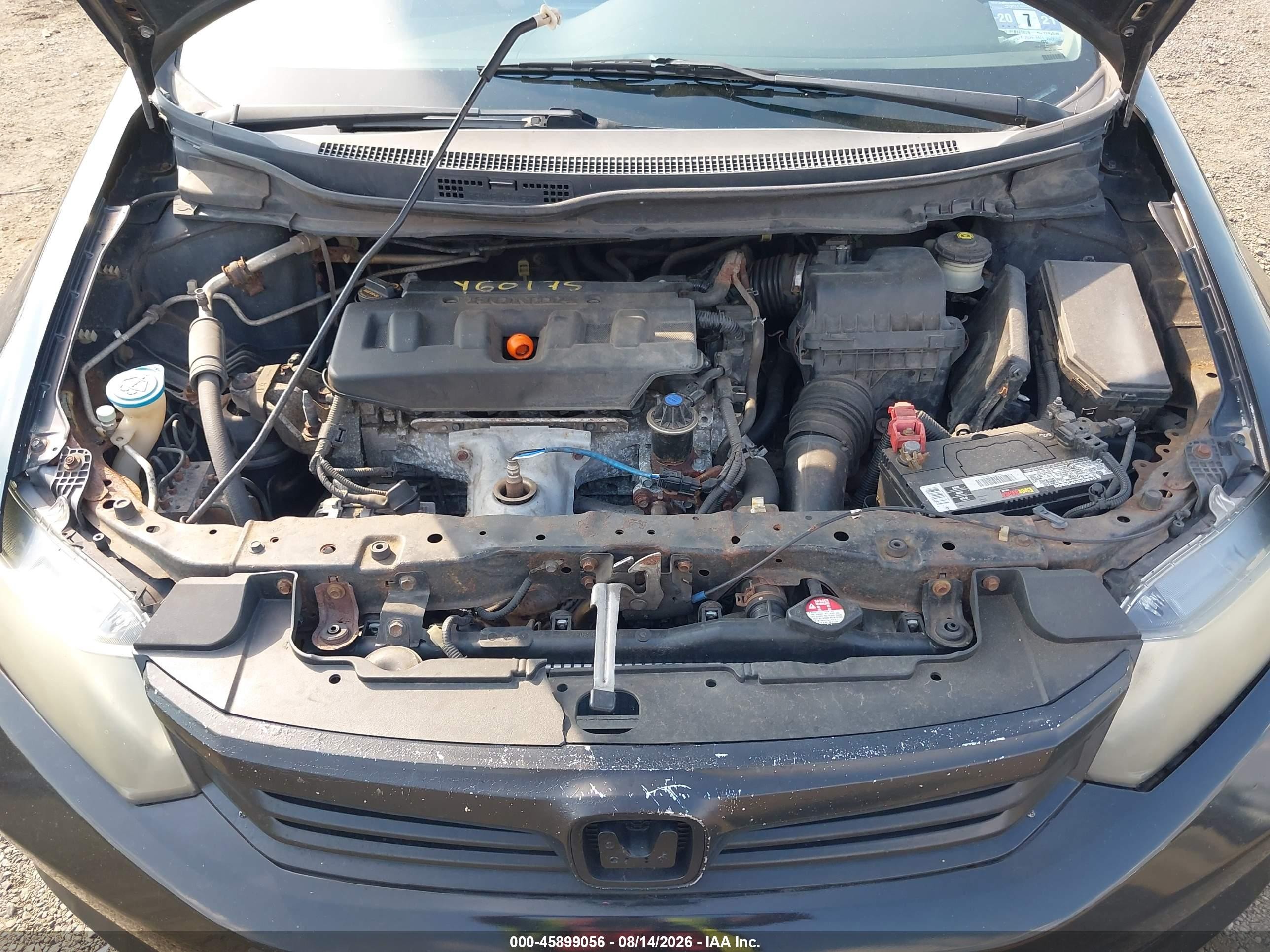 2012 Honda Civic Lx Черный vin: 19XFB2F53CE346039