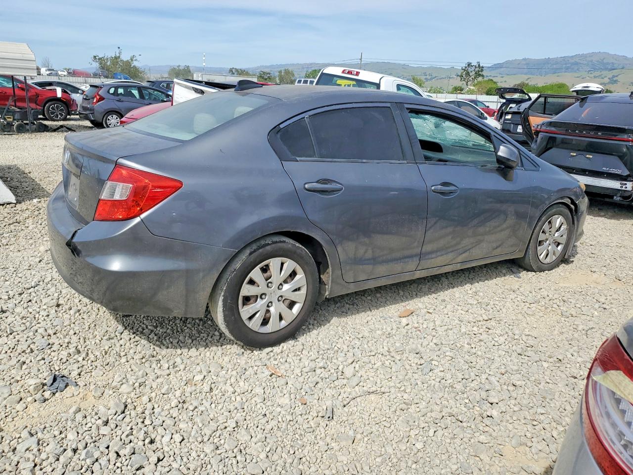2012 Honda Civic Lx Gray vin: 19XFB2F53CE353525