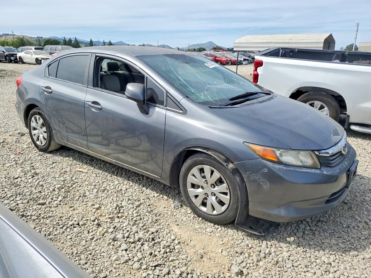 2012 Honda Civic Lx Gray vin: 19XFB2F53CE353525