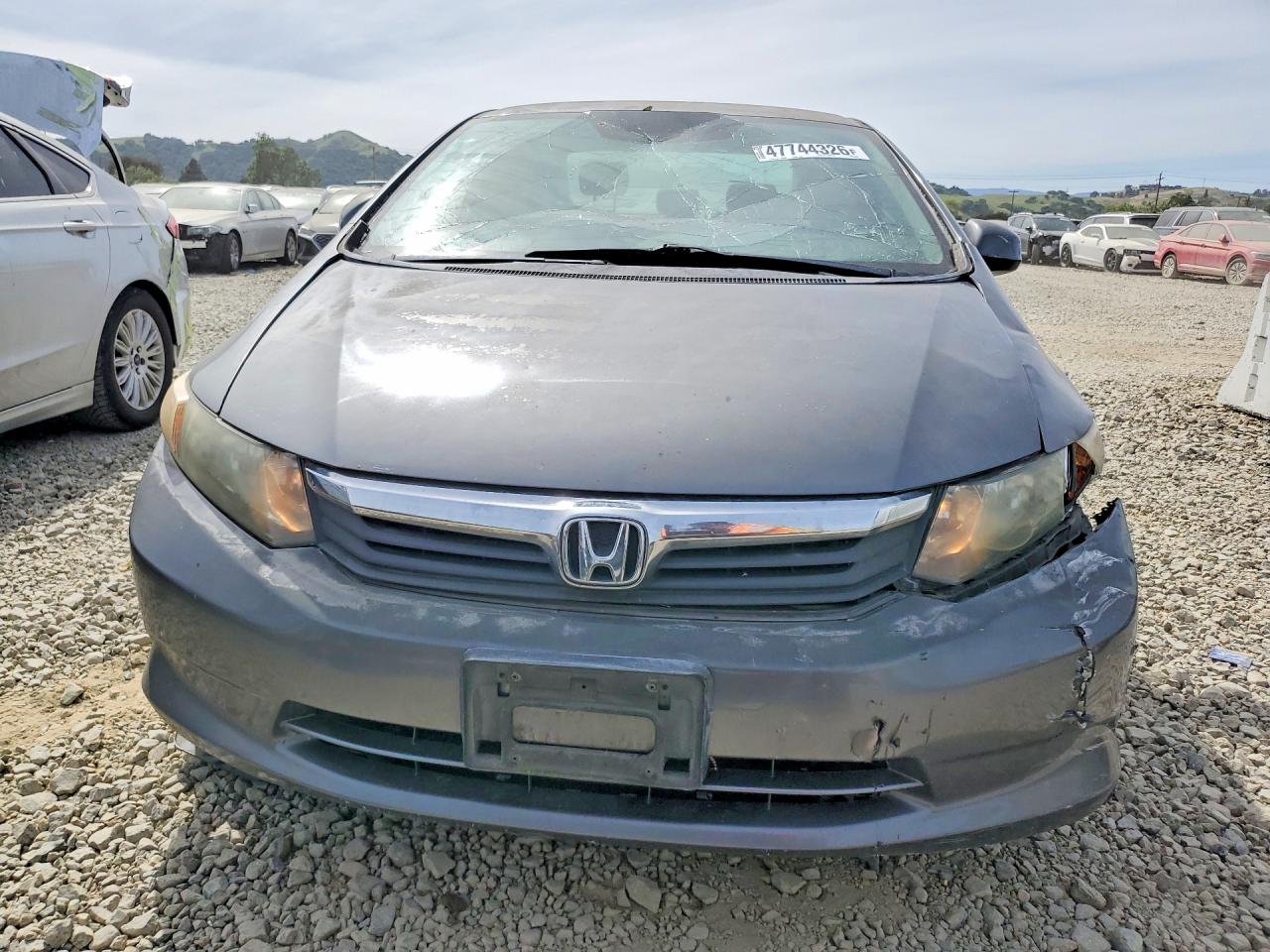 2012 Honda Civic Lx Gray vin: 19XFB2F53CE353525