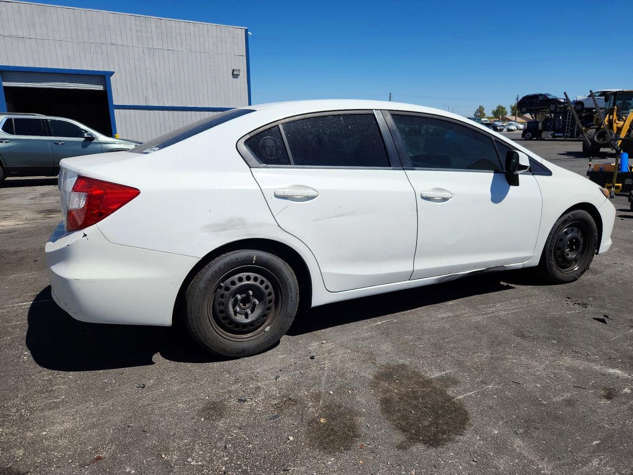 2012 Honda Civic Lx White vin: 19XFB2F53CE354481