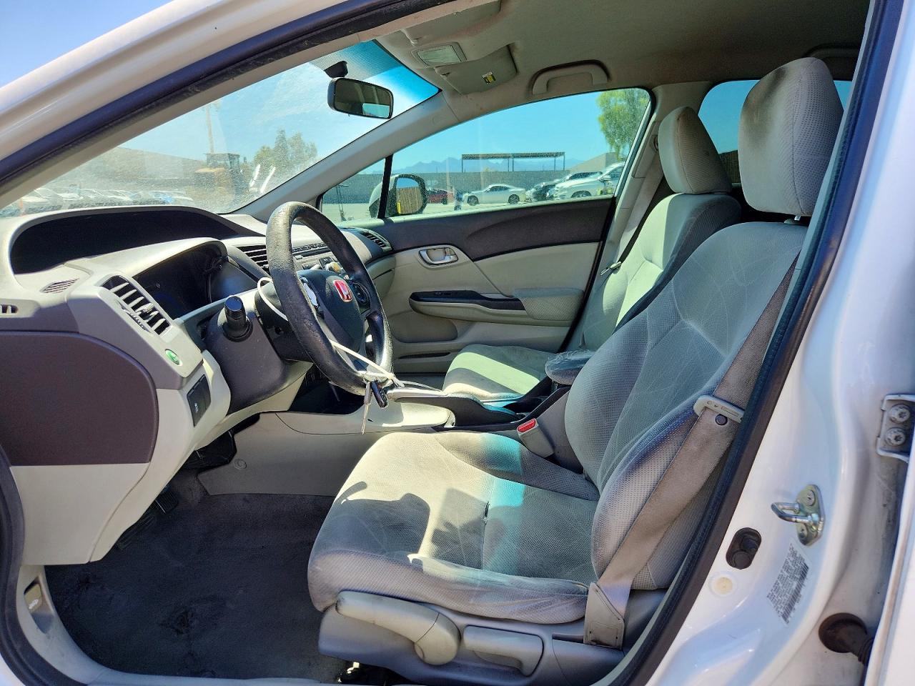 2012 Honda Civic Lx White vin: 19XFB2F53CE354481