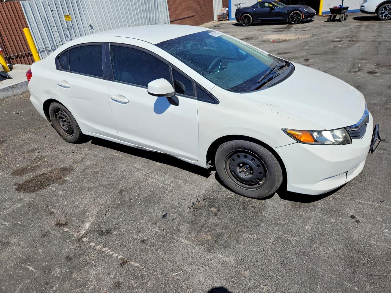 2012 Honda Civic Lx White vin: 19XFB2F53CE354481