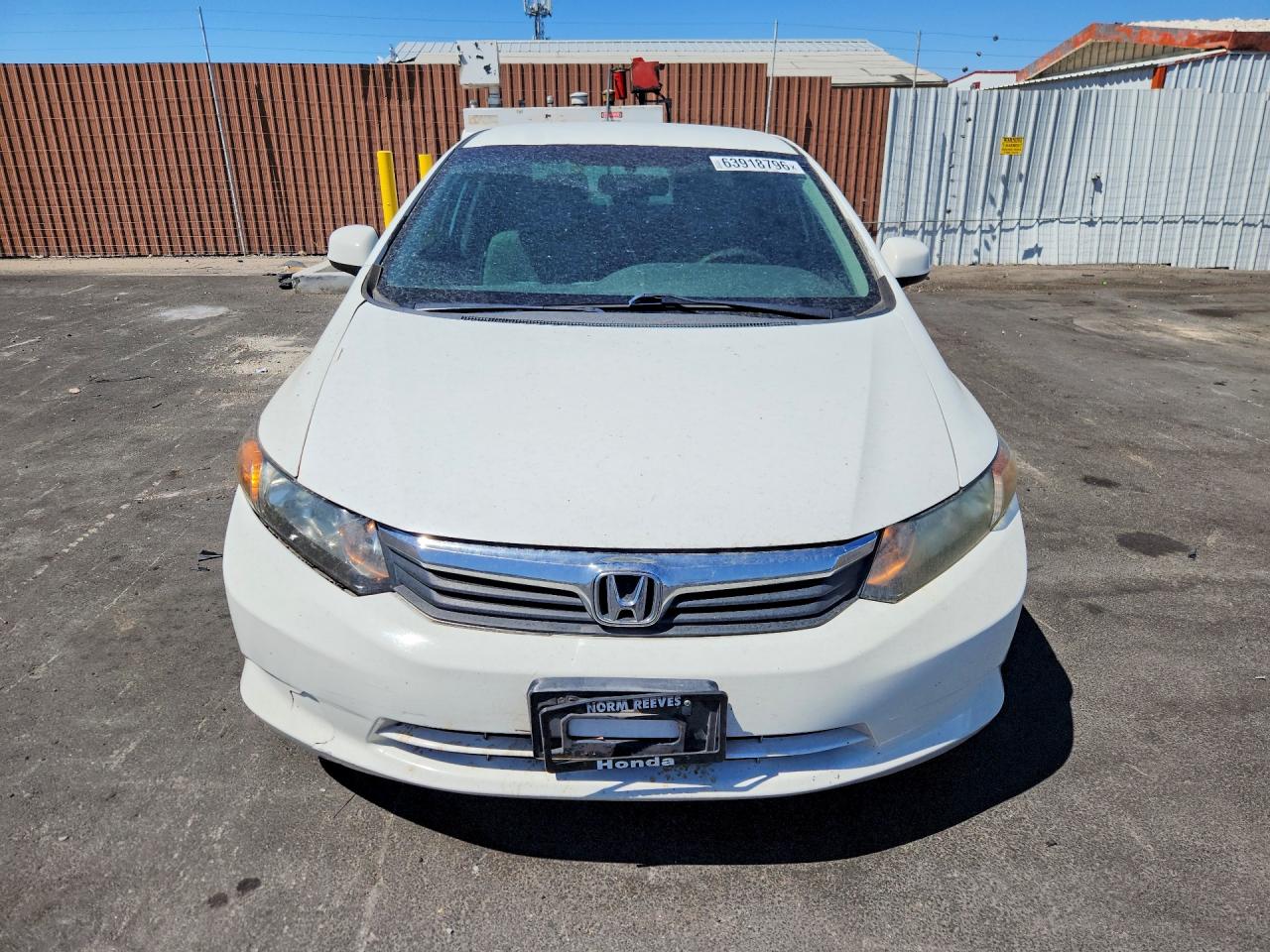 2012 Honda Civic Lx White vin: 19XFB2F53CE354481