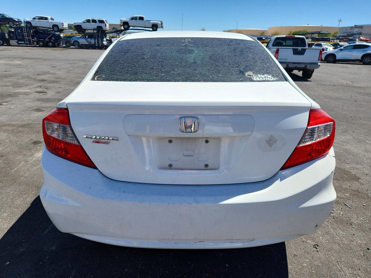 2012 Honda Civic Lx White vin: 19XFB2F53CE354481