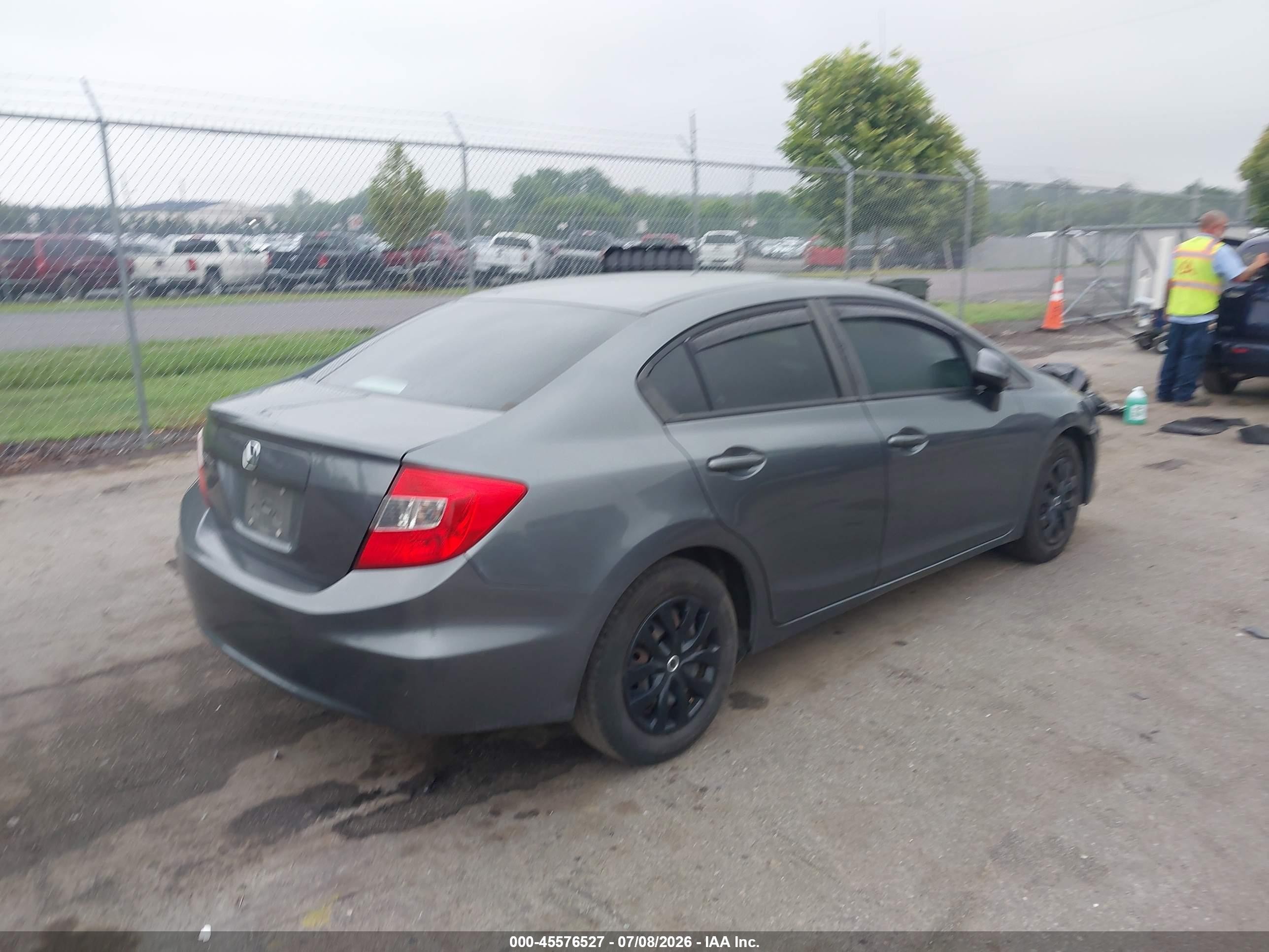 2012 Honda Civic Lx Gray vin: 19XFB2F53CE357638