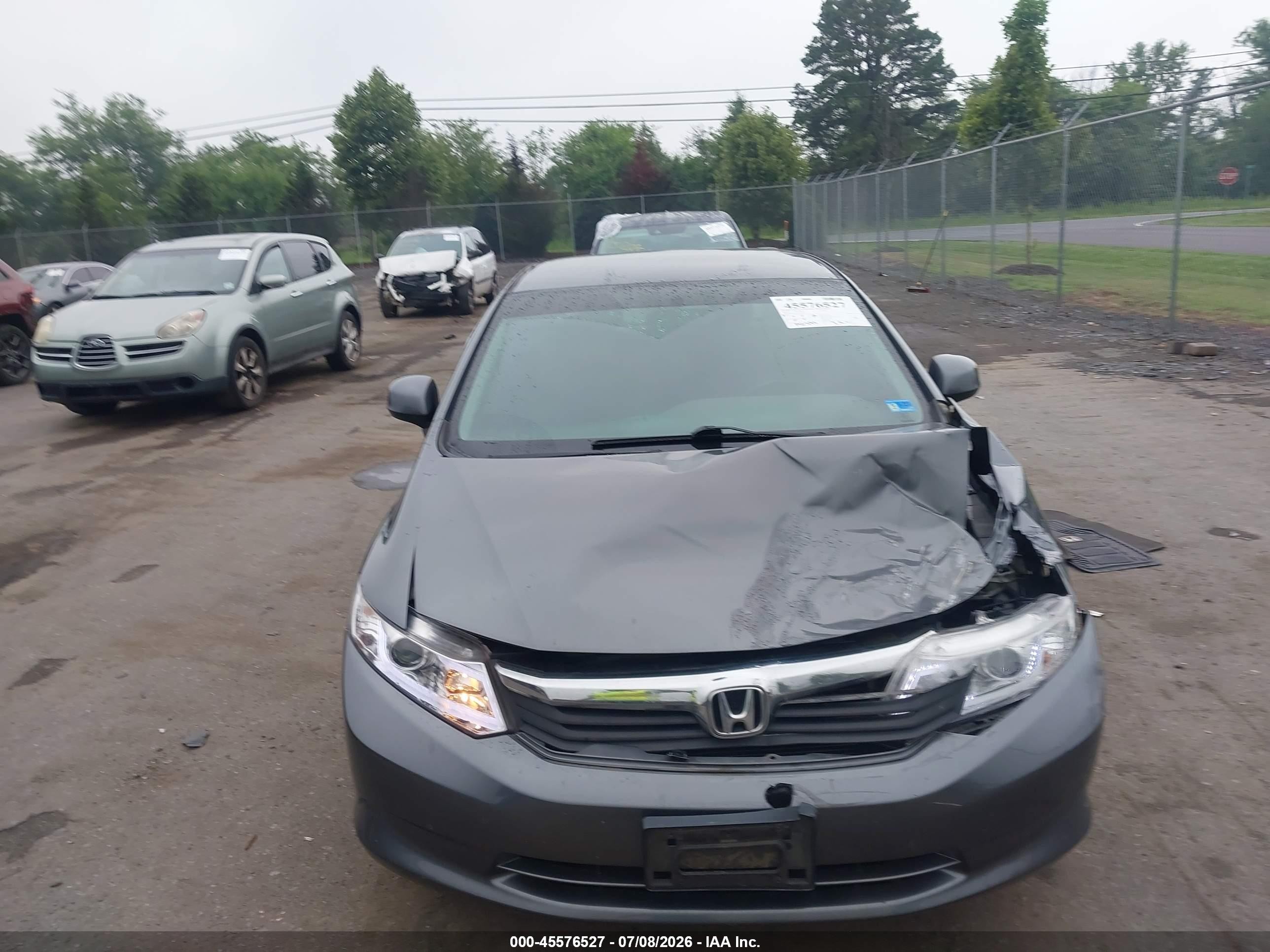 2012 Honda Civic Lx Gray vin: 19XFB2F53CE357638