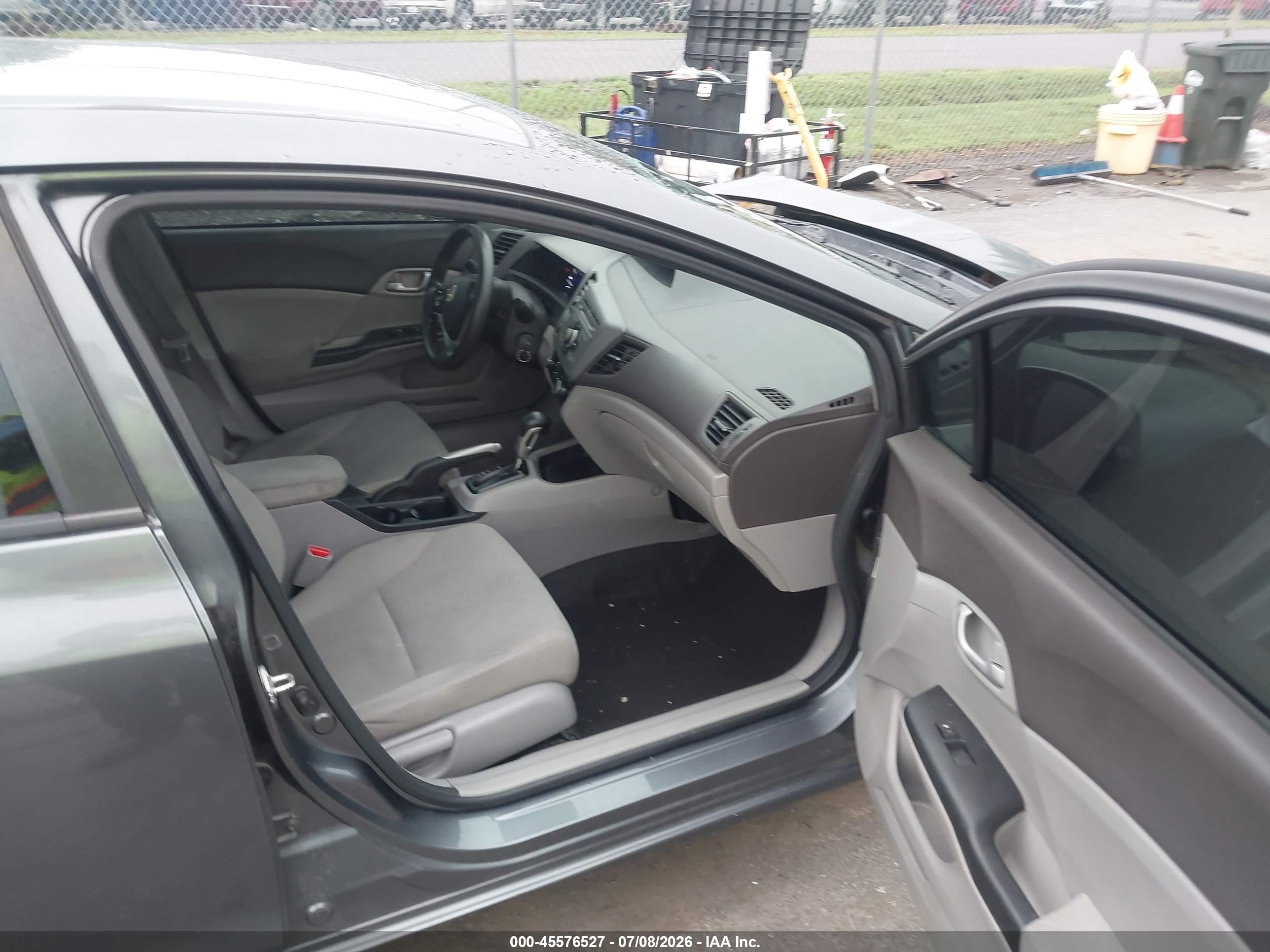 2012 Honda Civic Lx Gray vin: 19XFB2F53CE357638