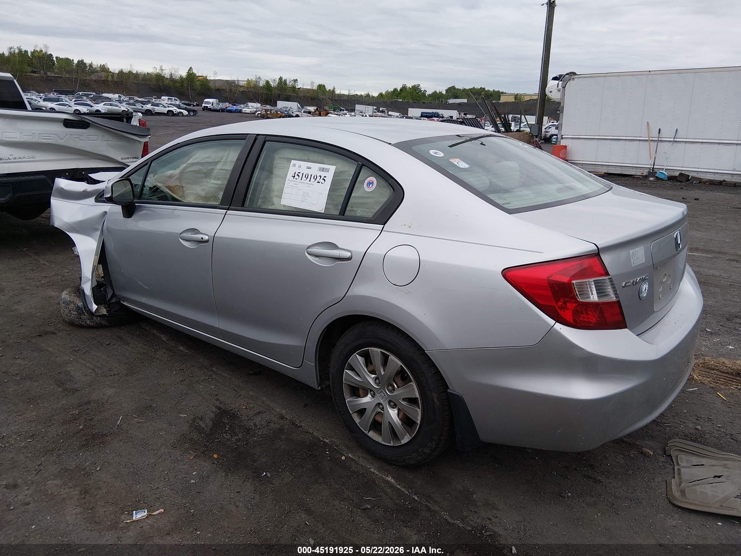 2012 Honda Civic Lx Silver vin: 19XFB2F53CE360068