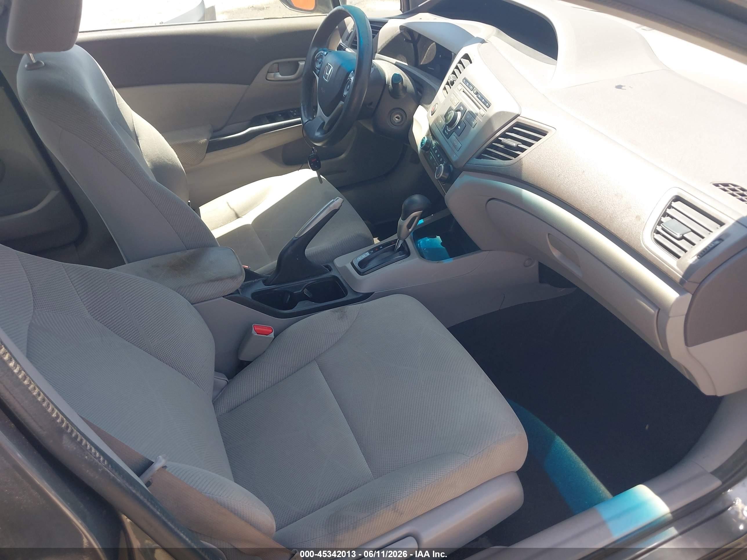 2012 Honda Civic Lx Gray vin: 19XFB2F53CE363861