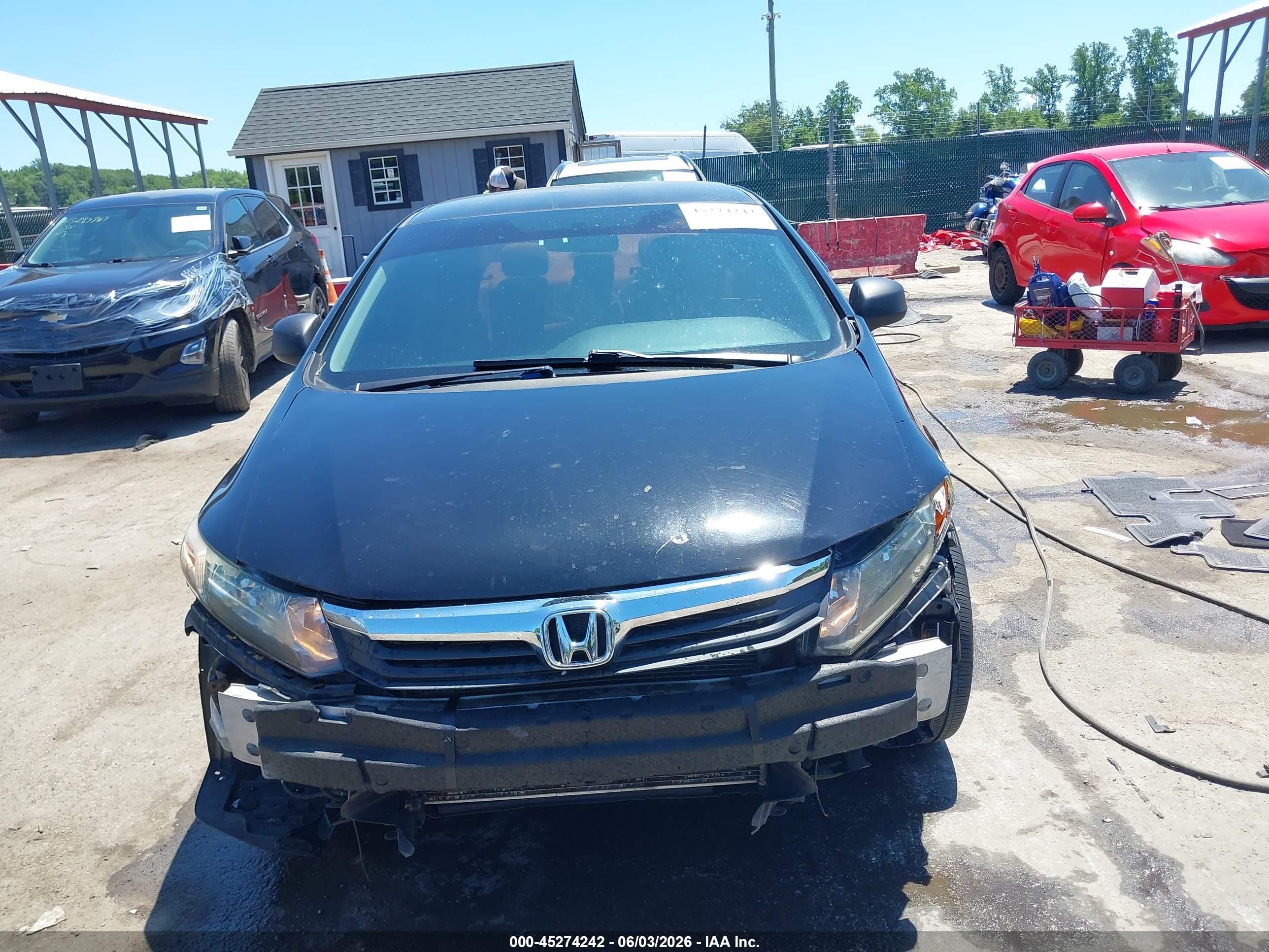 2012 Honda Civic Lx Черный vin: 19XFB2F53CE370549