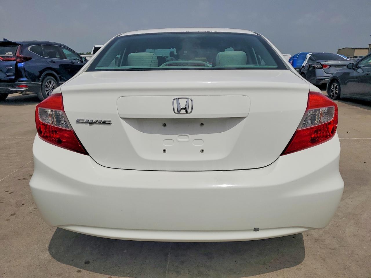 2012 Honda Civic Lx White vin: 19XFB2F53CE372107