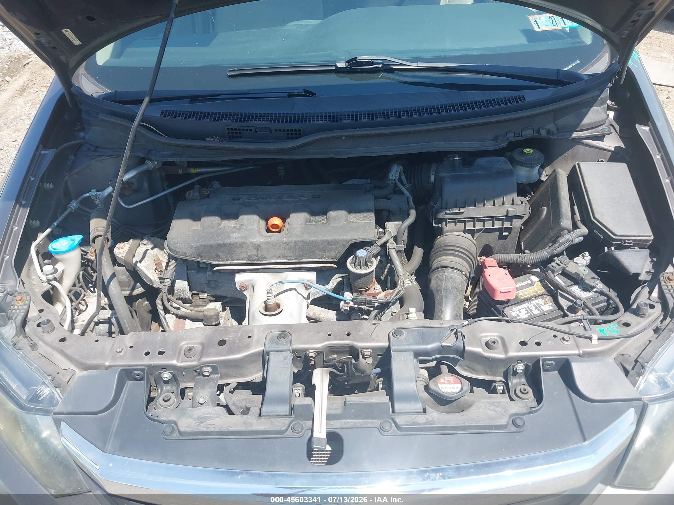 2012 Honda Civic Lx Gray vin: 19XFB2F53CE377176