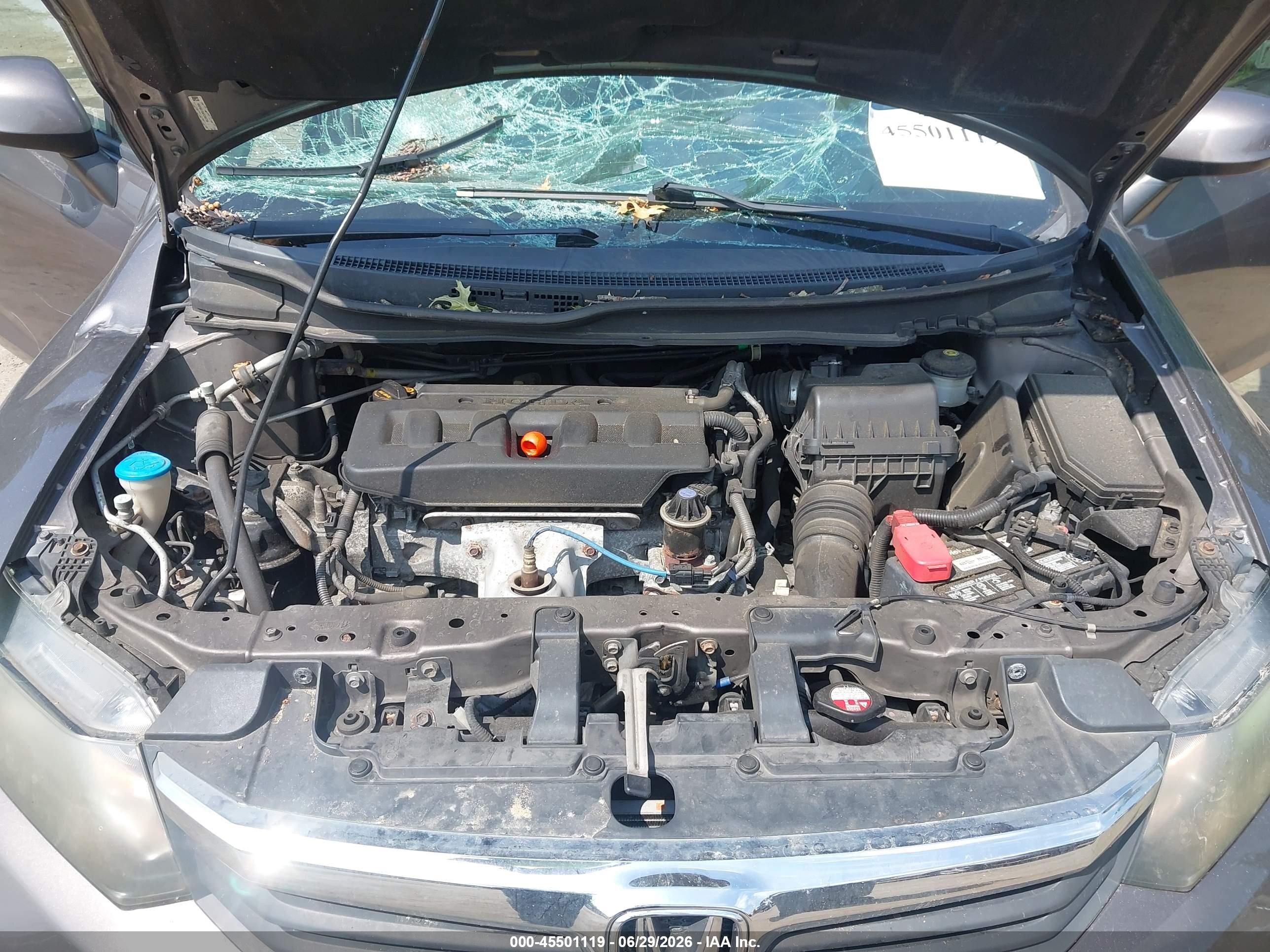 2012 Honda Civic Lx Gray vin: 19XFB2F53CE382734