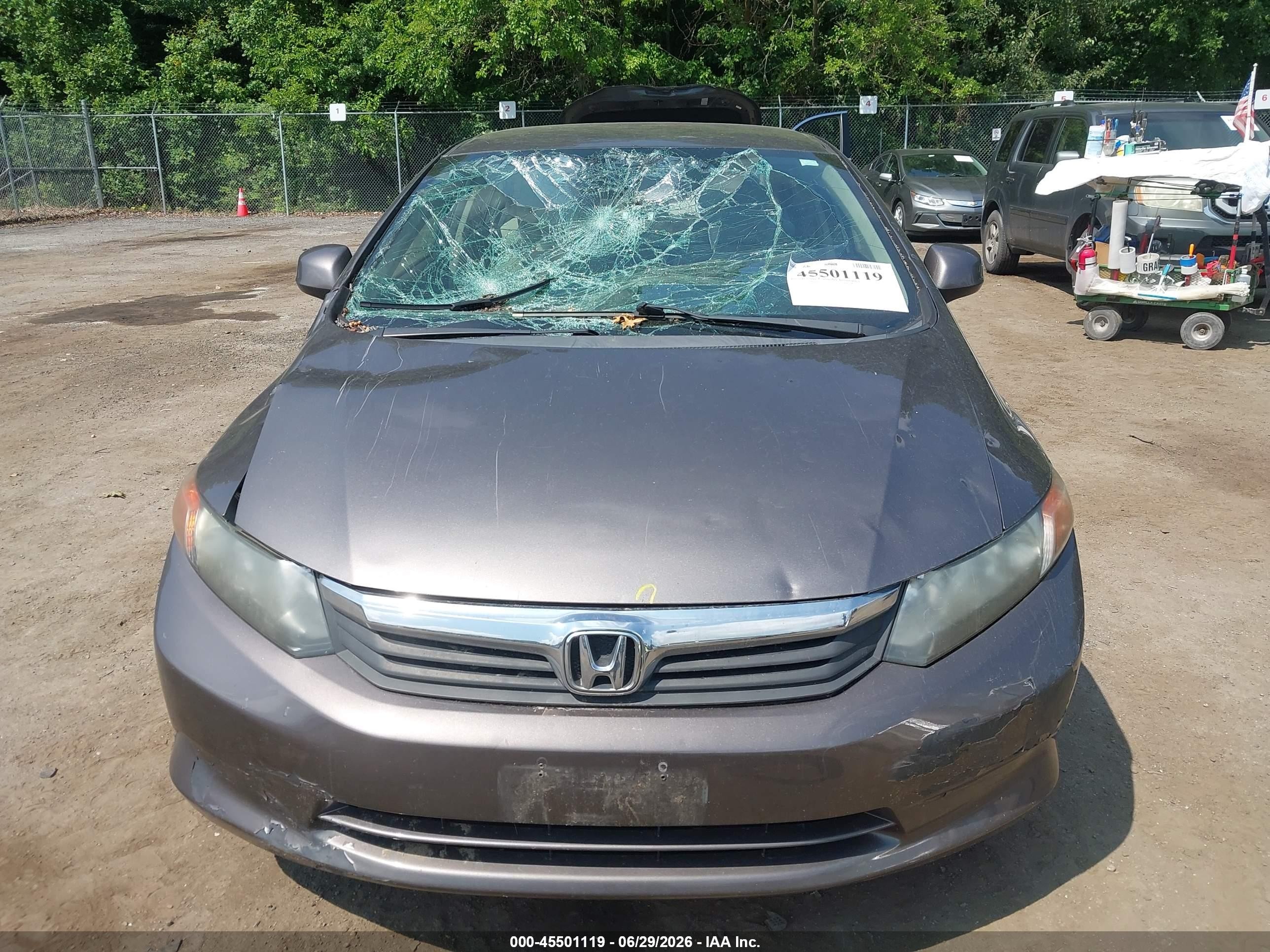 2012 Honda Civic Lx Gray vin: 19XFB2F53CE382734