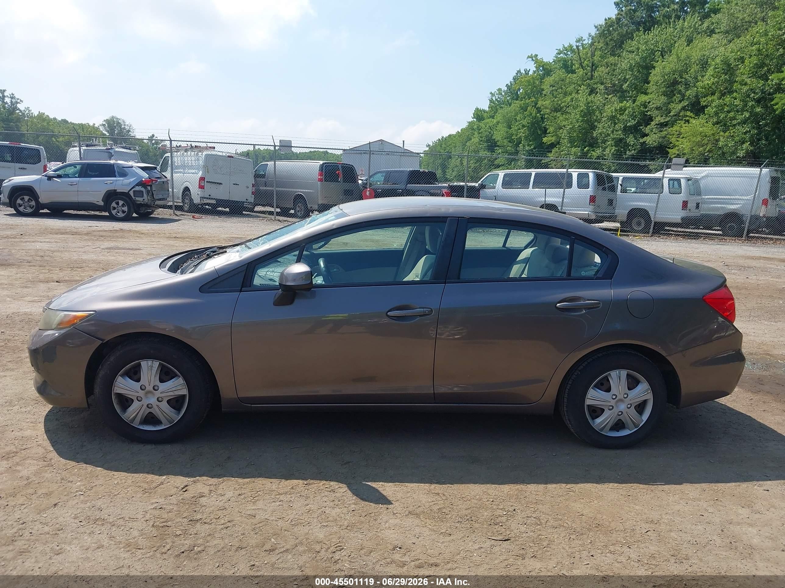 2012 Honda Civic Lx Gray vin: 19XFB2F53CE382734