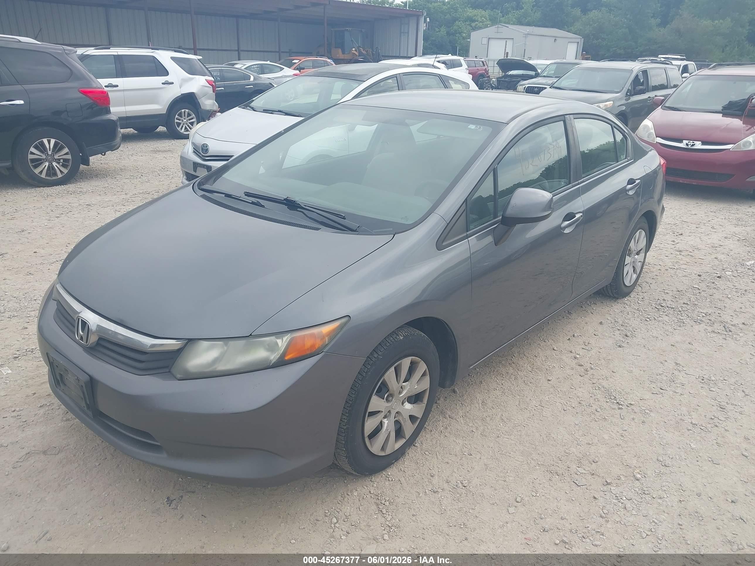 2012 Honda Civic Lx Серый vin: 19XFB2F53CE387402