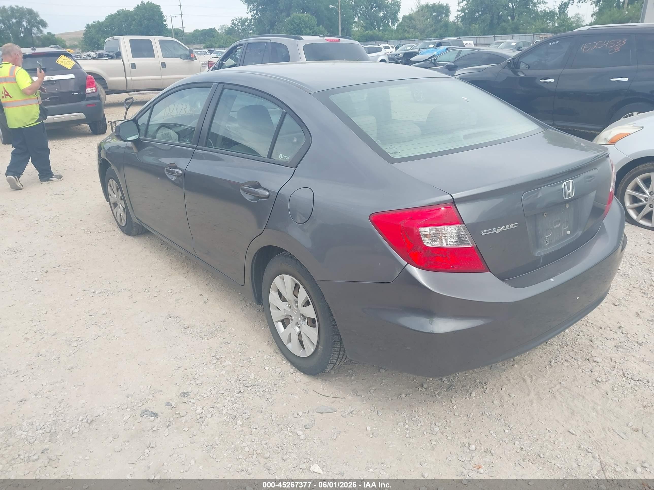 2012 Honda Civic Lx Серый vin: 19XFB2F53CE387402