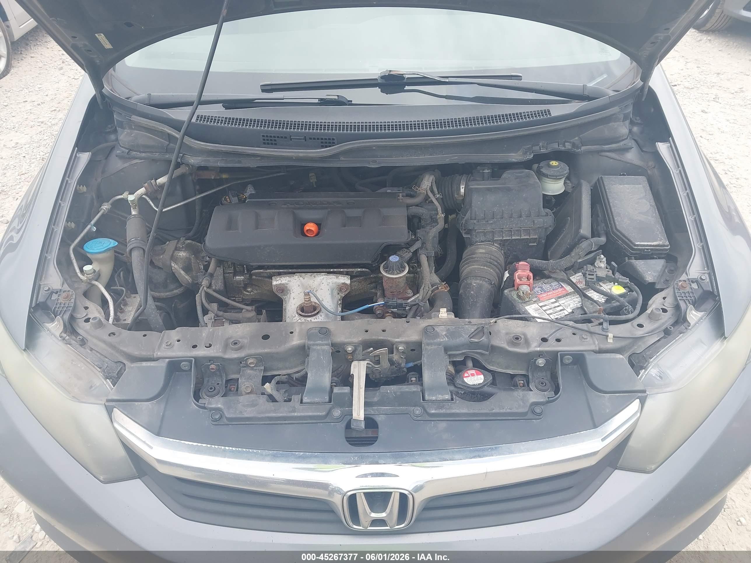 2012 Honda Civic Lx Серый vin: 19XFB2F53CE387402