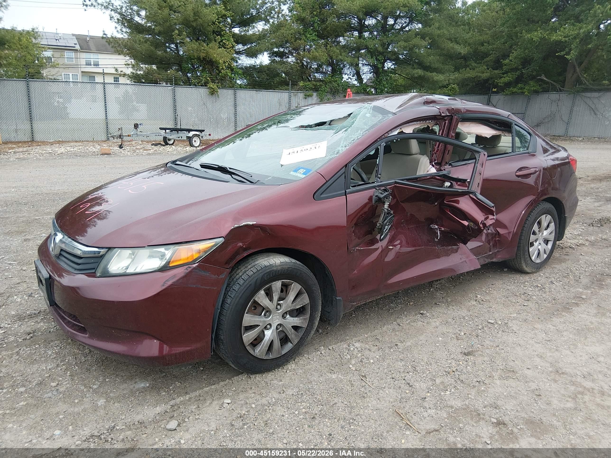 2012 Honda Civic Lx Maroon vin: 19XFB2F53CE392972