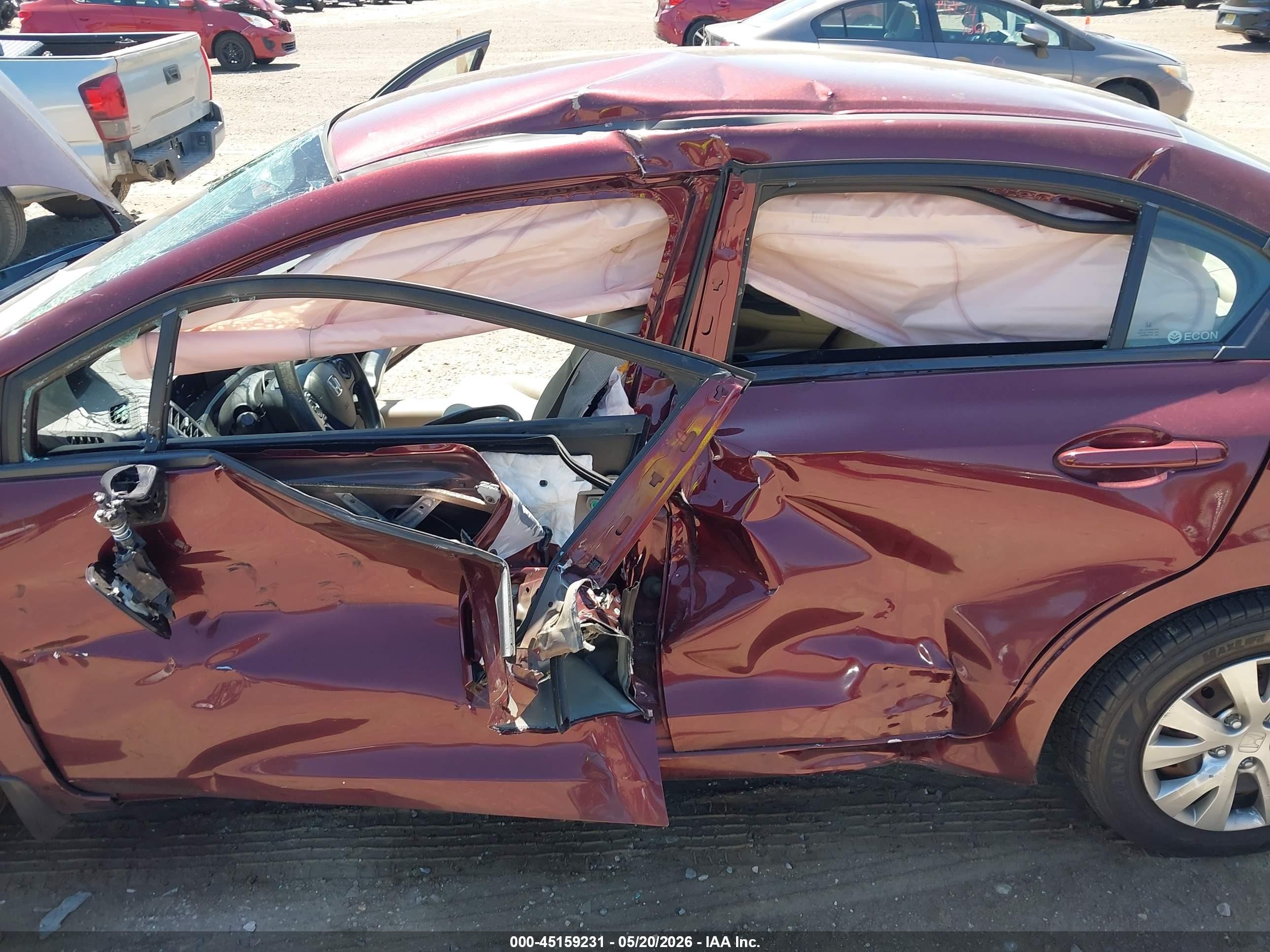 2012 Honda Civic Lx Maroon vin: 19XFB2F53CE392972