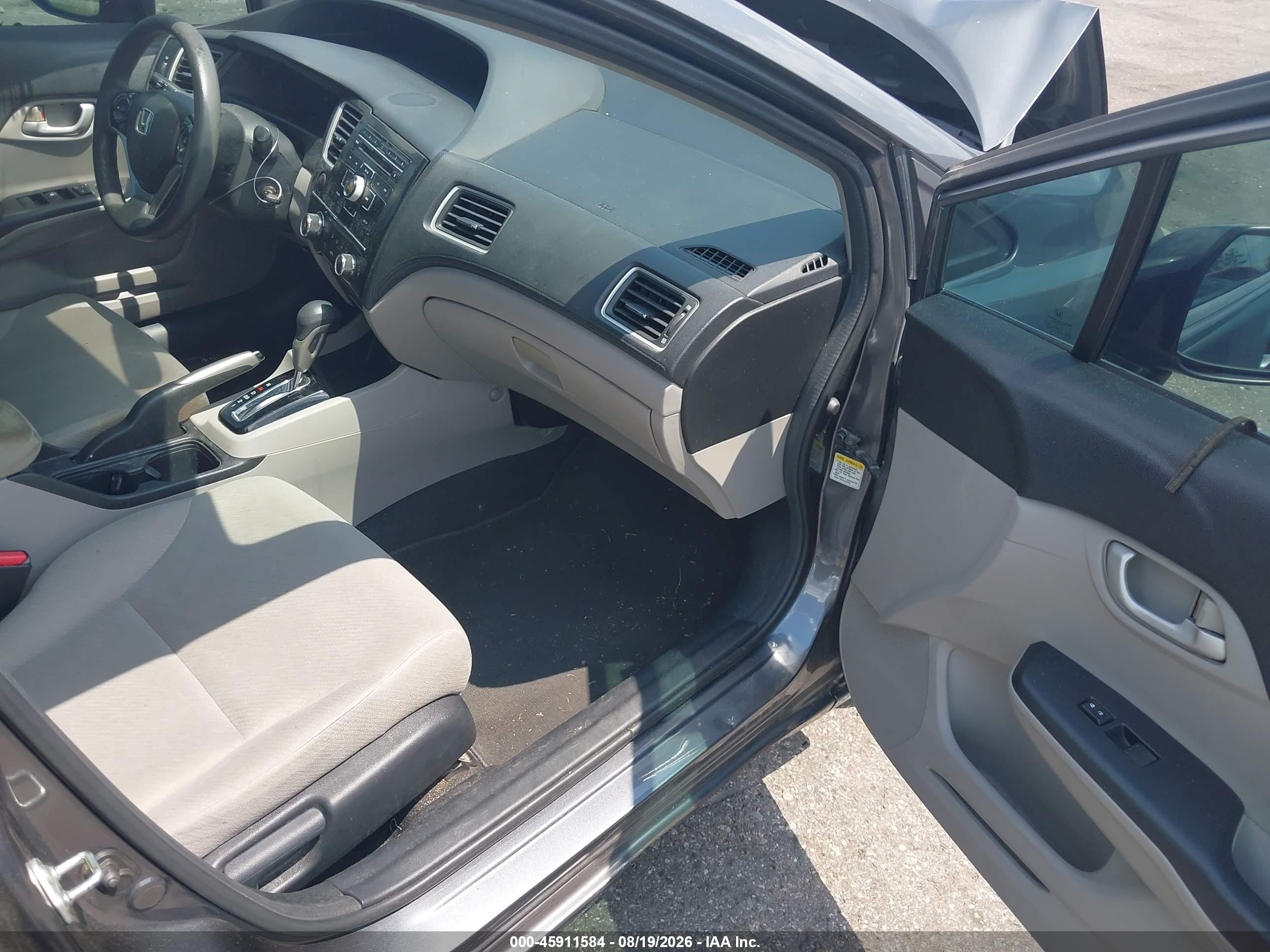 2013 Honda Civic Lx Gray vin: 19XFB2F53DE000753