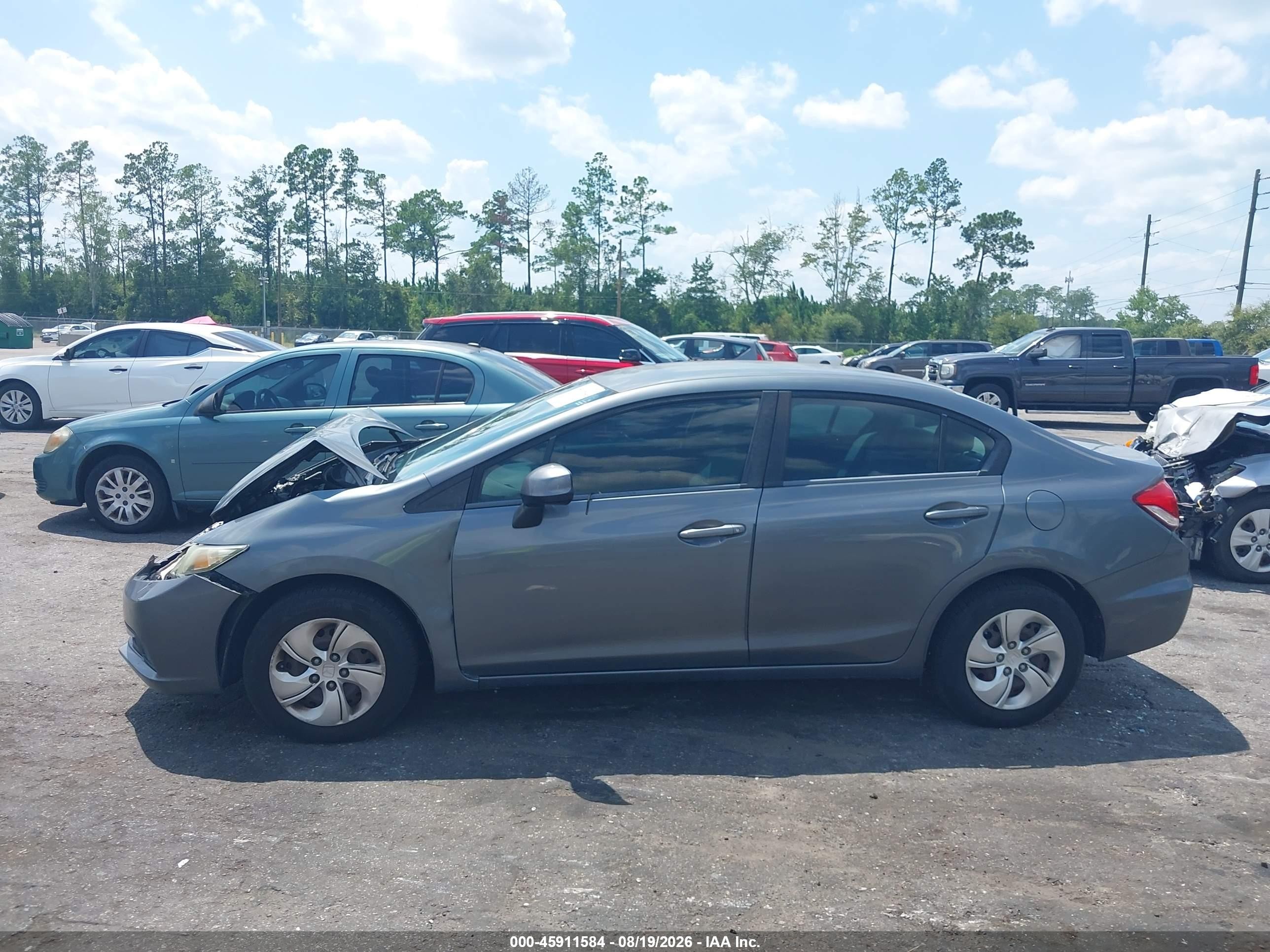 2013 Honda Civic Lx Gray vin: 19XFB2F53DE000753