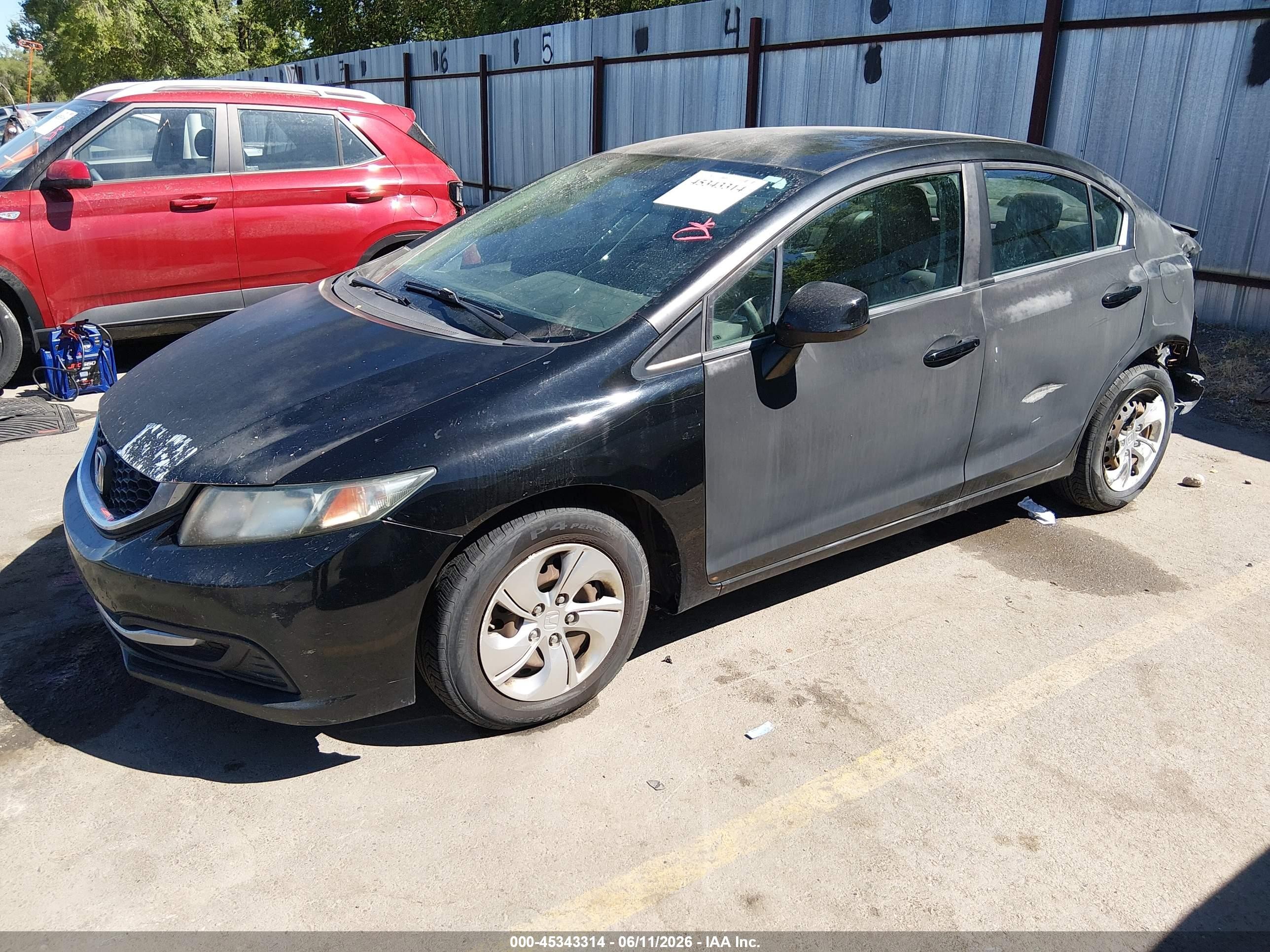 2013 Honda Civic Lx Black vin: 19XFB2F53DE007539