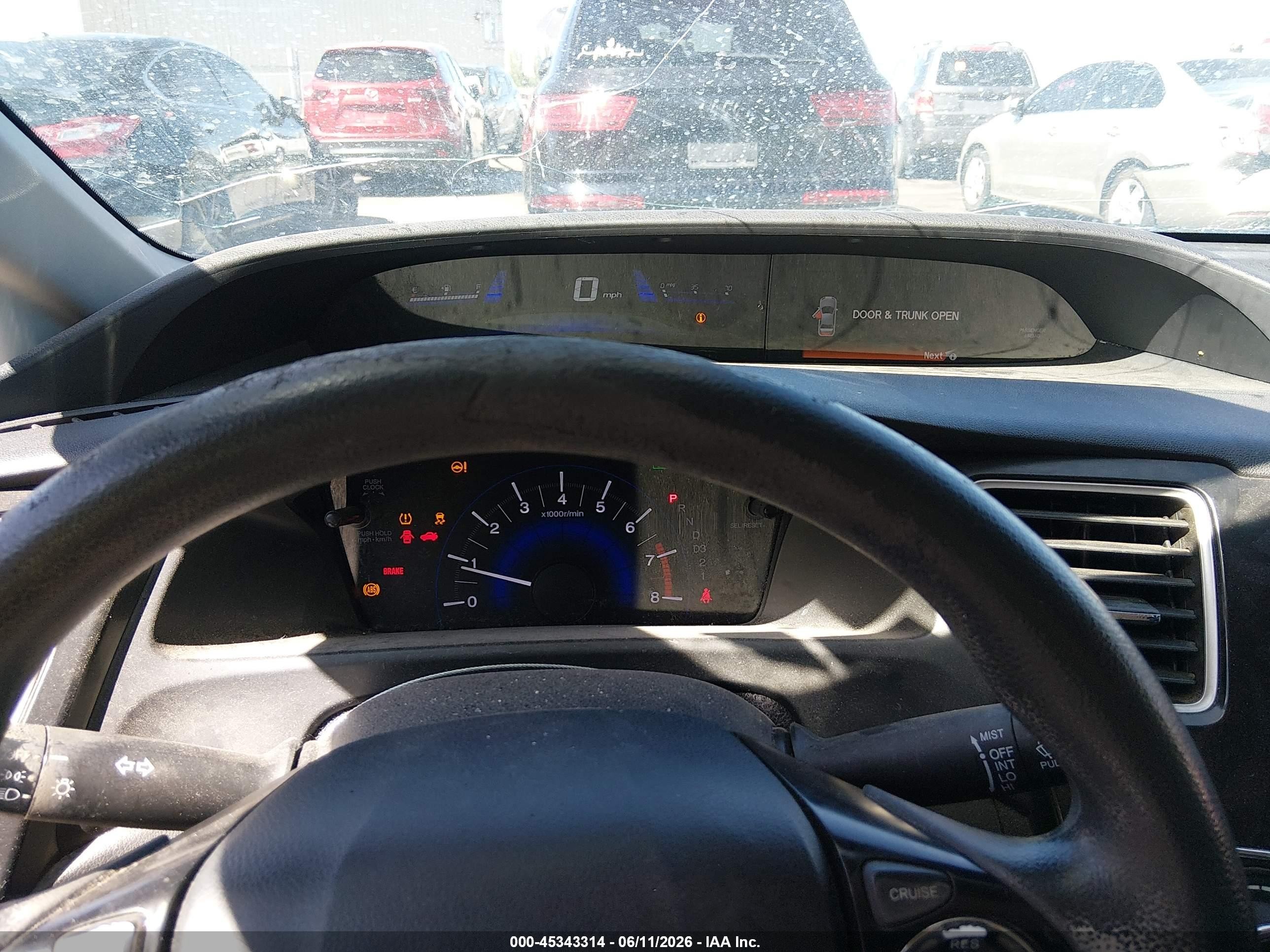 2013 Honda Civic Lx Black vin: 19XFB2F53DE007539