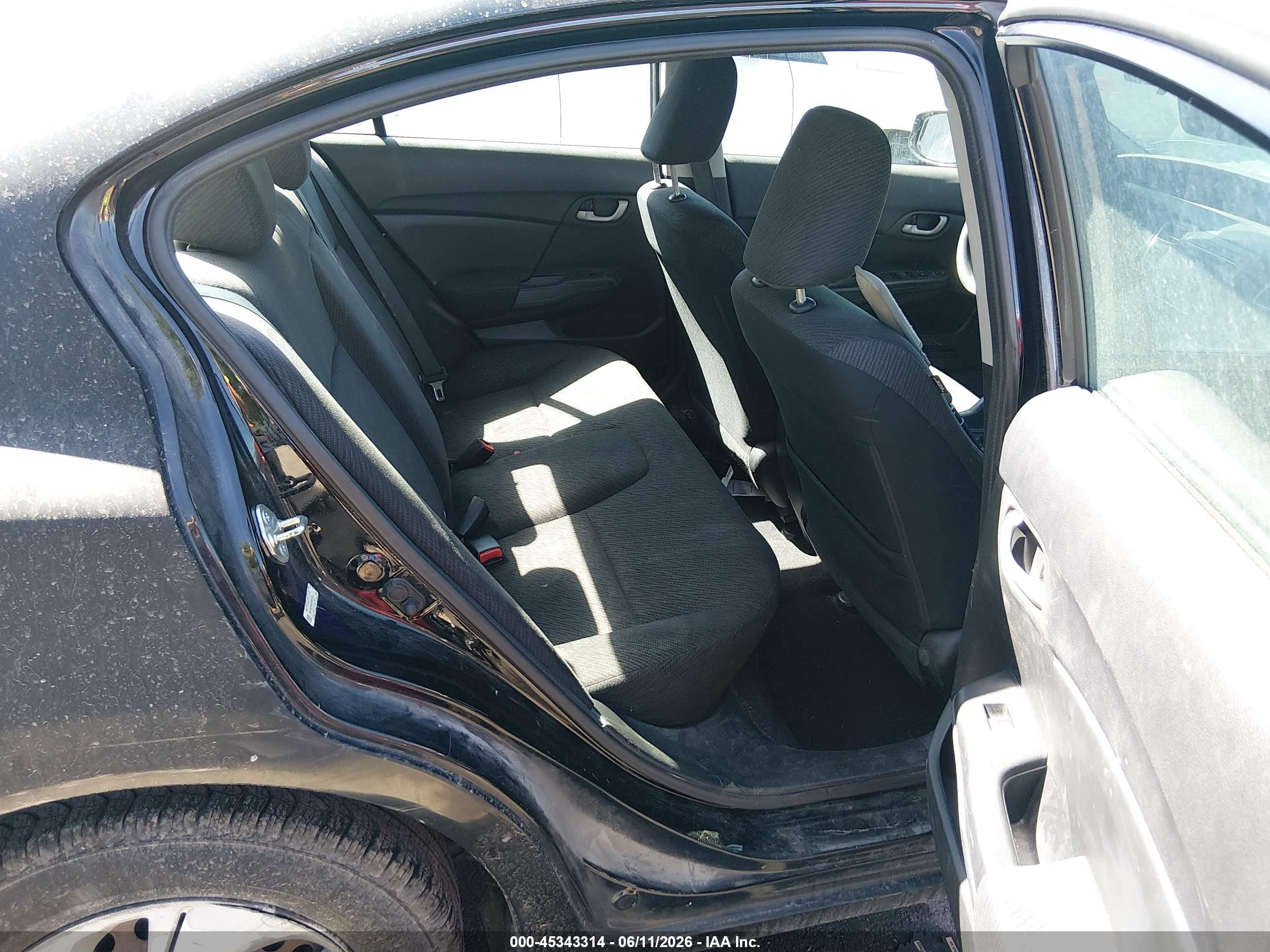 2013 Honda Civic Lx Black vin: 19XFB2F53DE007539