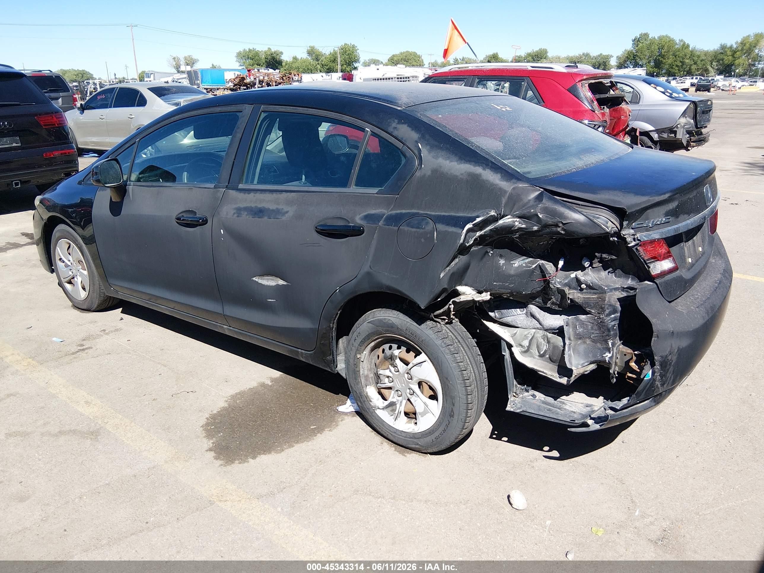 2013 Honda Civic Lx Black vin: 19XFB2F53DE007539