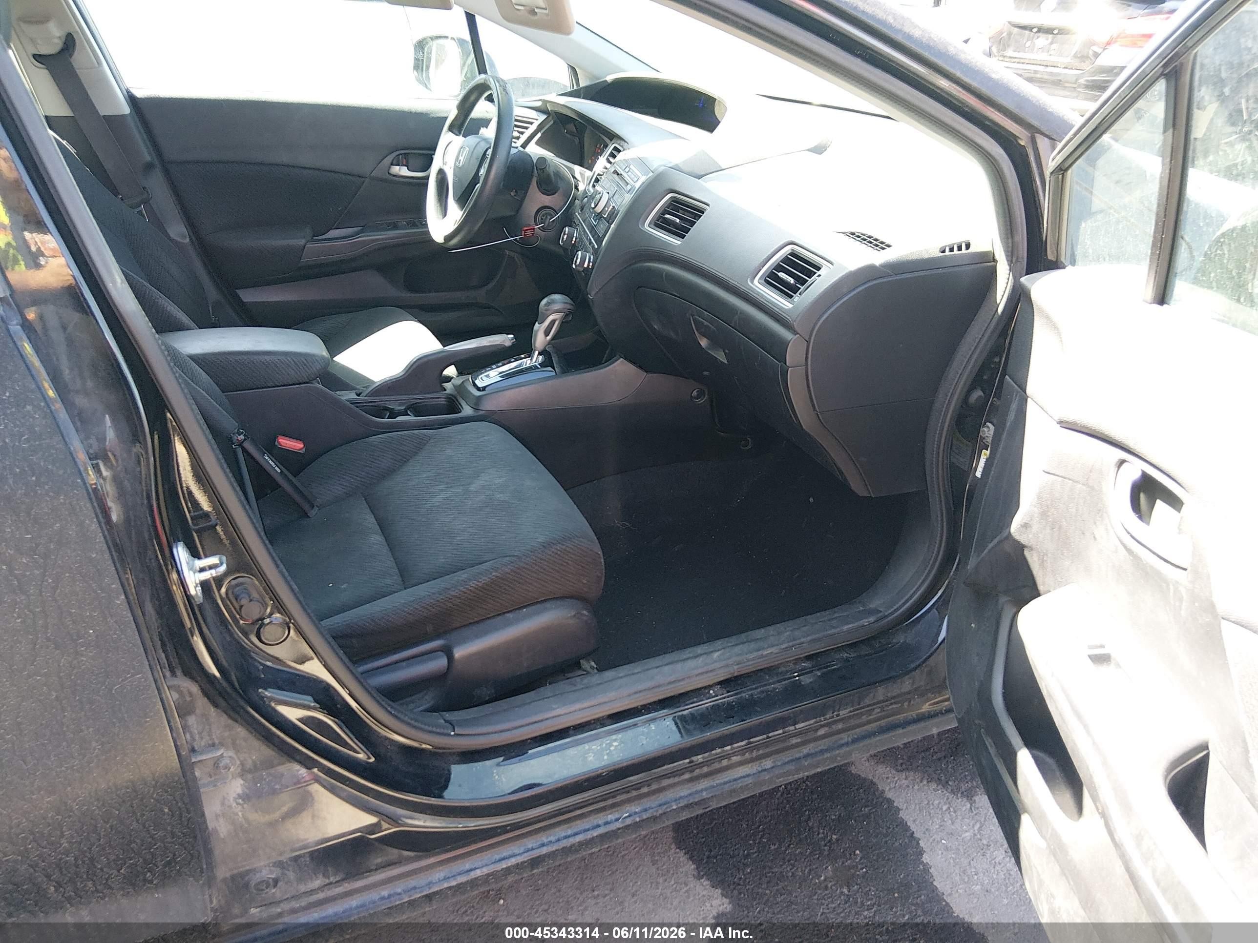 2013 Honda Civic Lx Black vin: 19XFB2F53DE007539