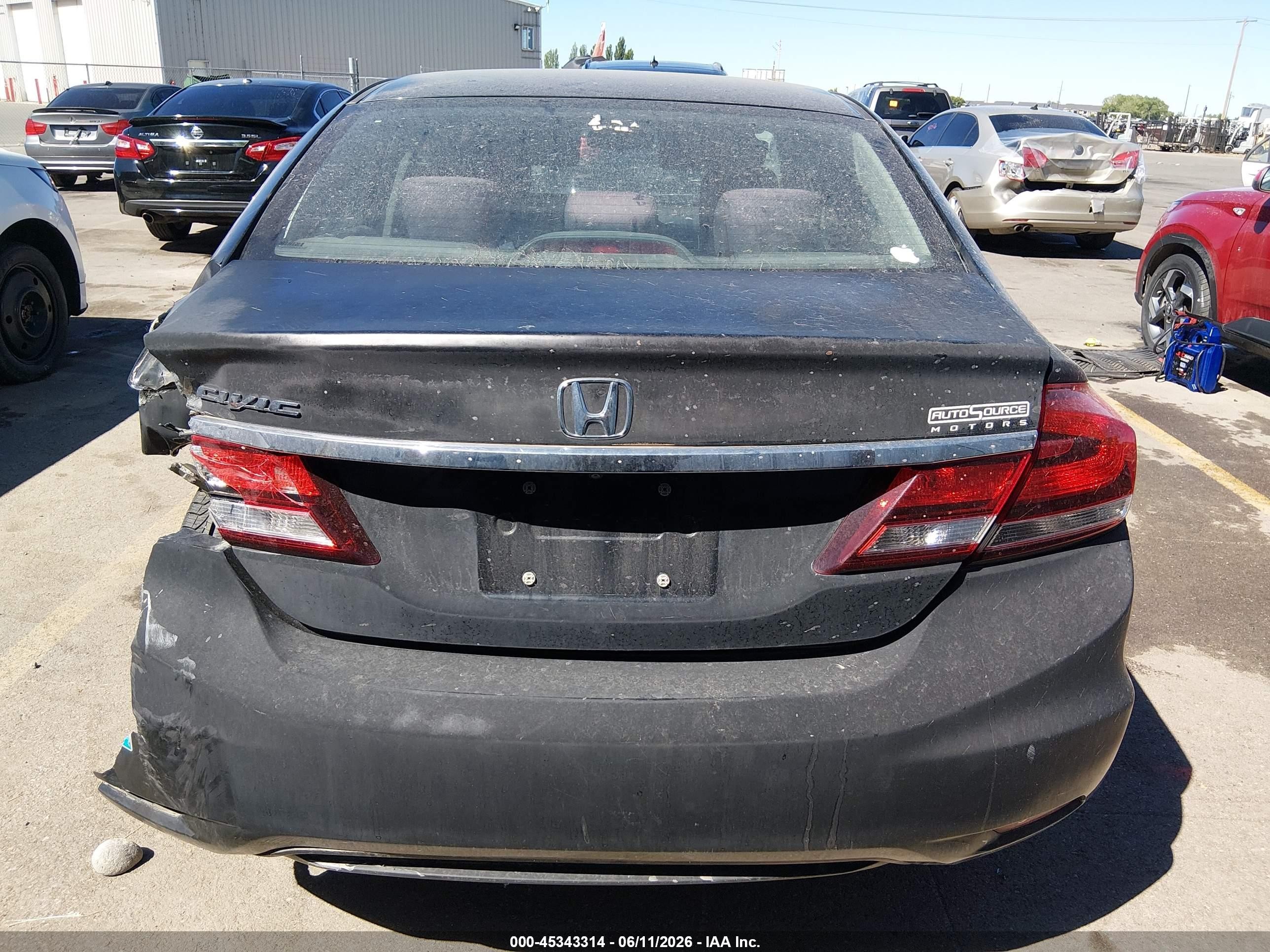 2013 Honda Civic Lx Black vin: 19XFB2F53DE007539