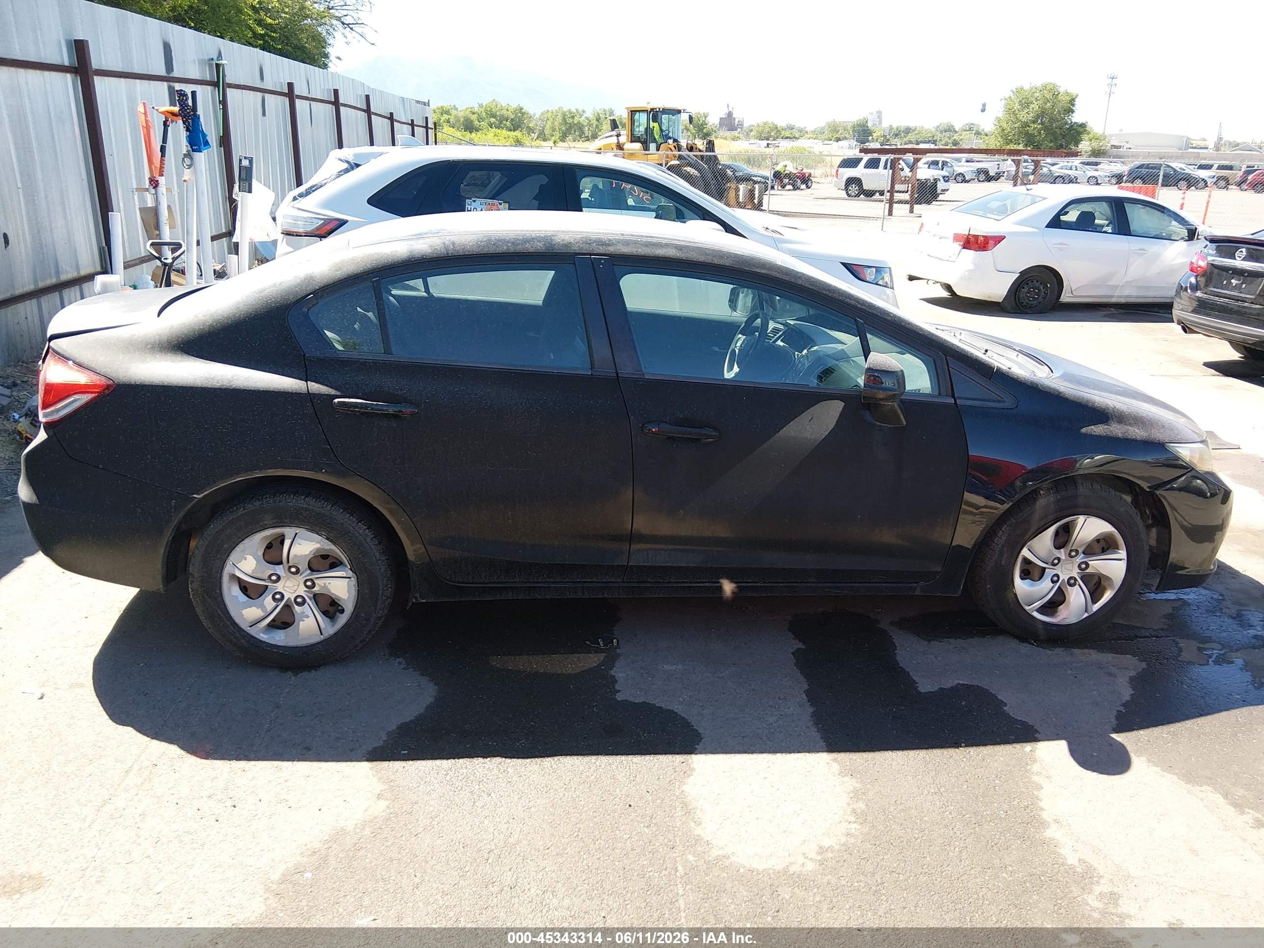 2013 Honda Civic Lx Black vin: 19XFB2F53DE007539