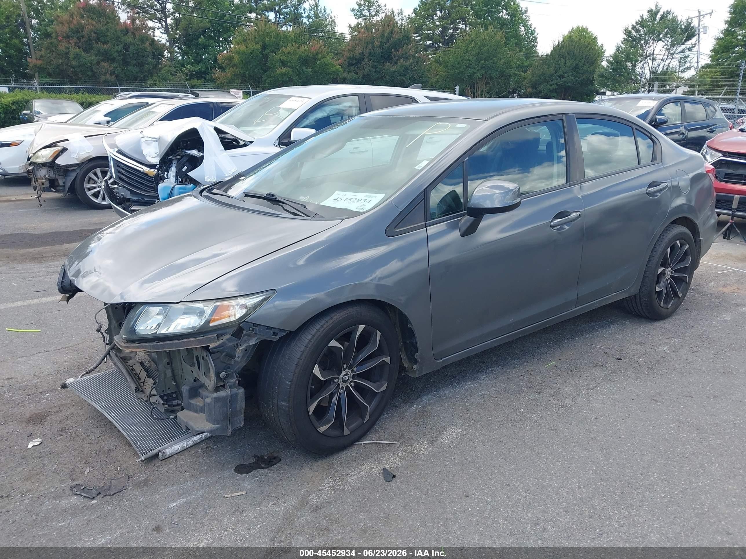 2013 Honda Civic Lx Gray vin: 19XFB2F53DE007640