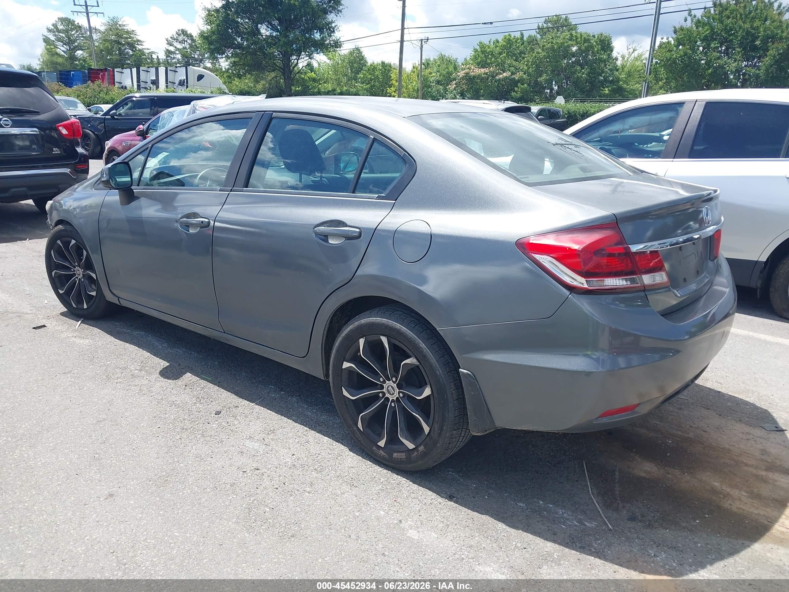 2013 Honda Civic Lx Gray vin: 19XFB2F53DE007640