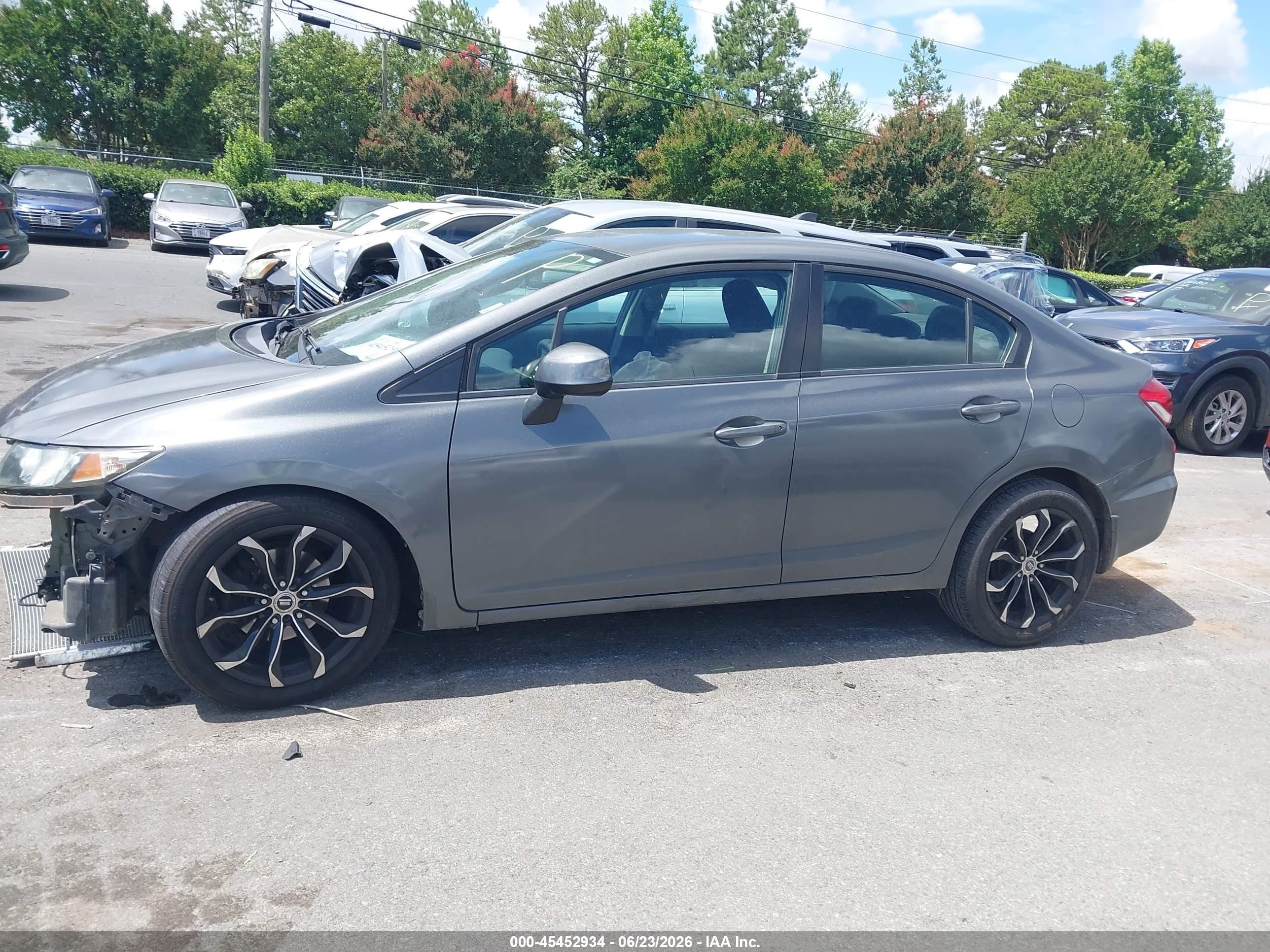 2013 Honda Civic Lx Gray vin: 19XFB2F53DE007640