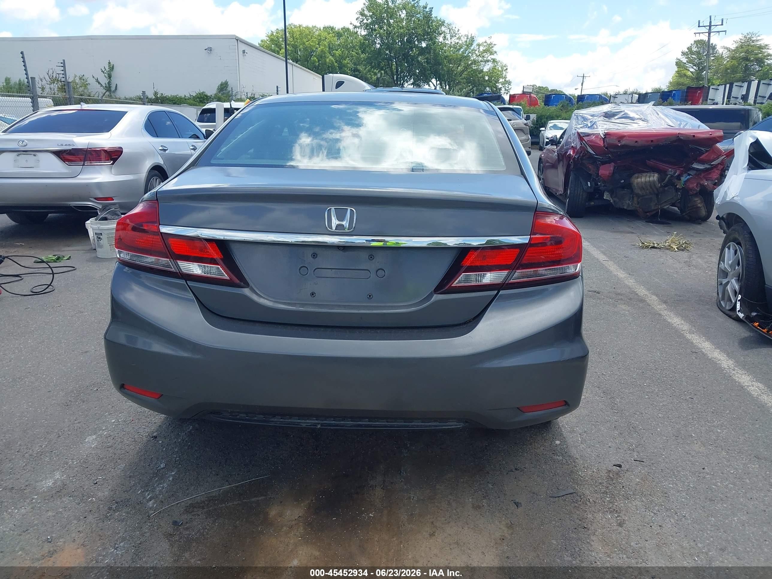 2013 Honda Civic Lx Gray vin: 19XFB2F53DE007640